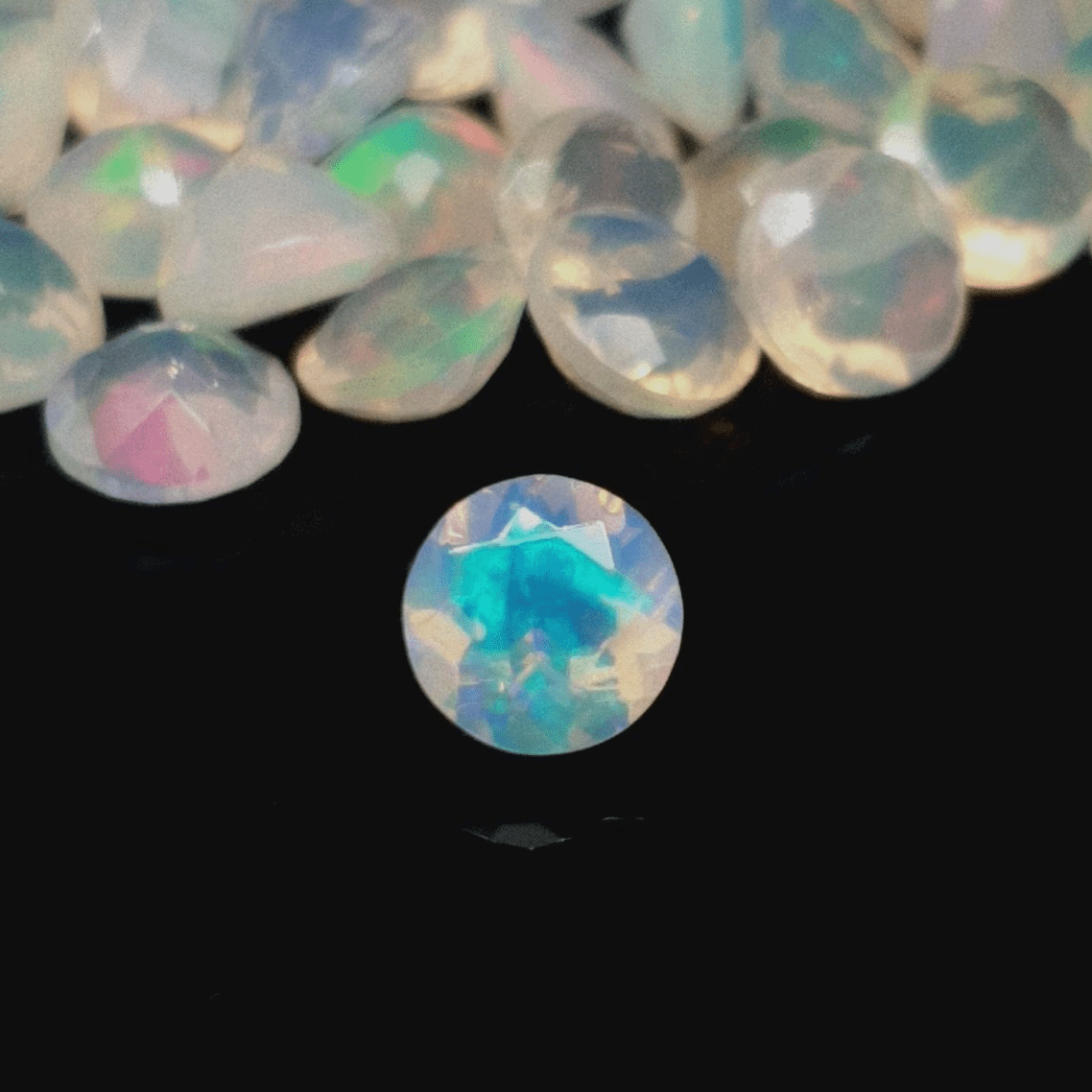 15 Pcs Natural Ethiopian Opals Clear Faceted Lot| 5mm and 6mm Size - The LabradoriteKing