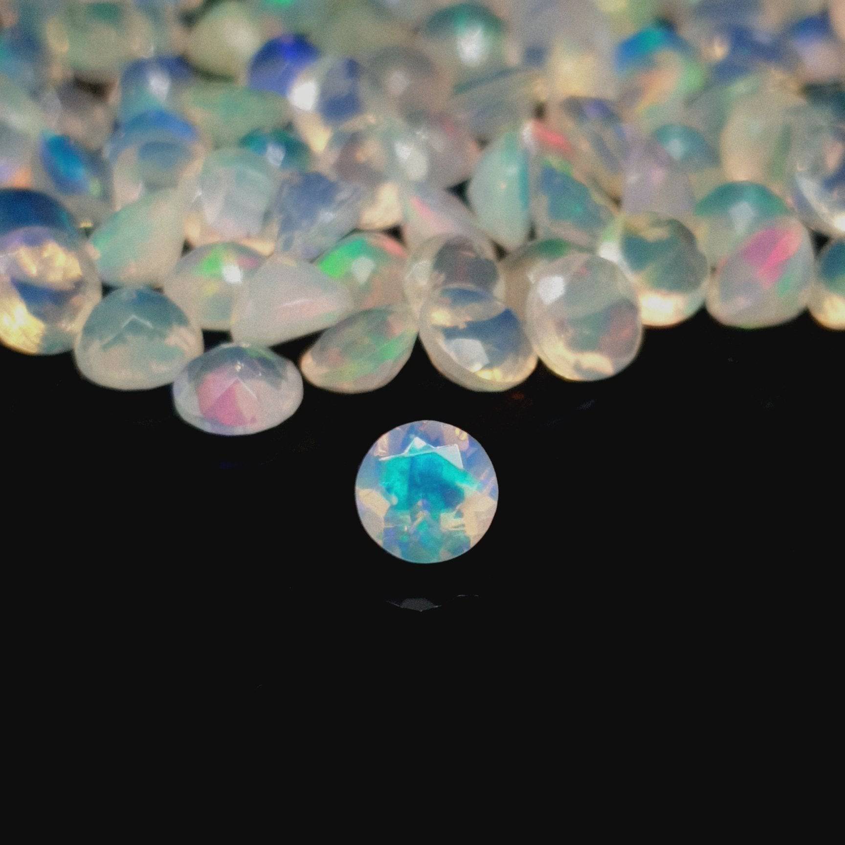 15 Pcs Natural Ethiopian Opals Clear Faceted Lot| 5mm and 6mm Size - The LabradoriteKing