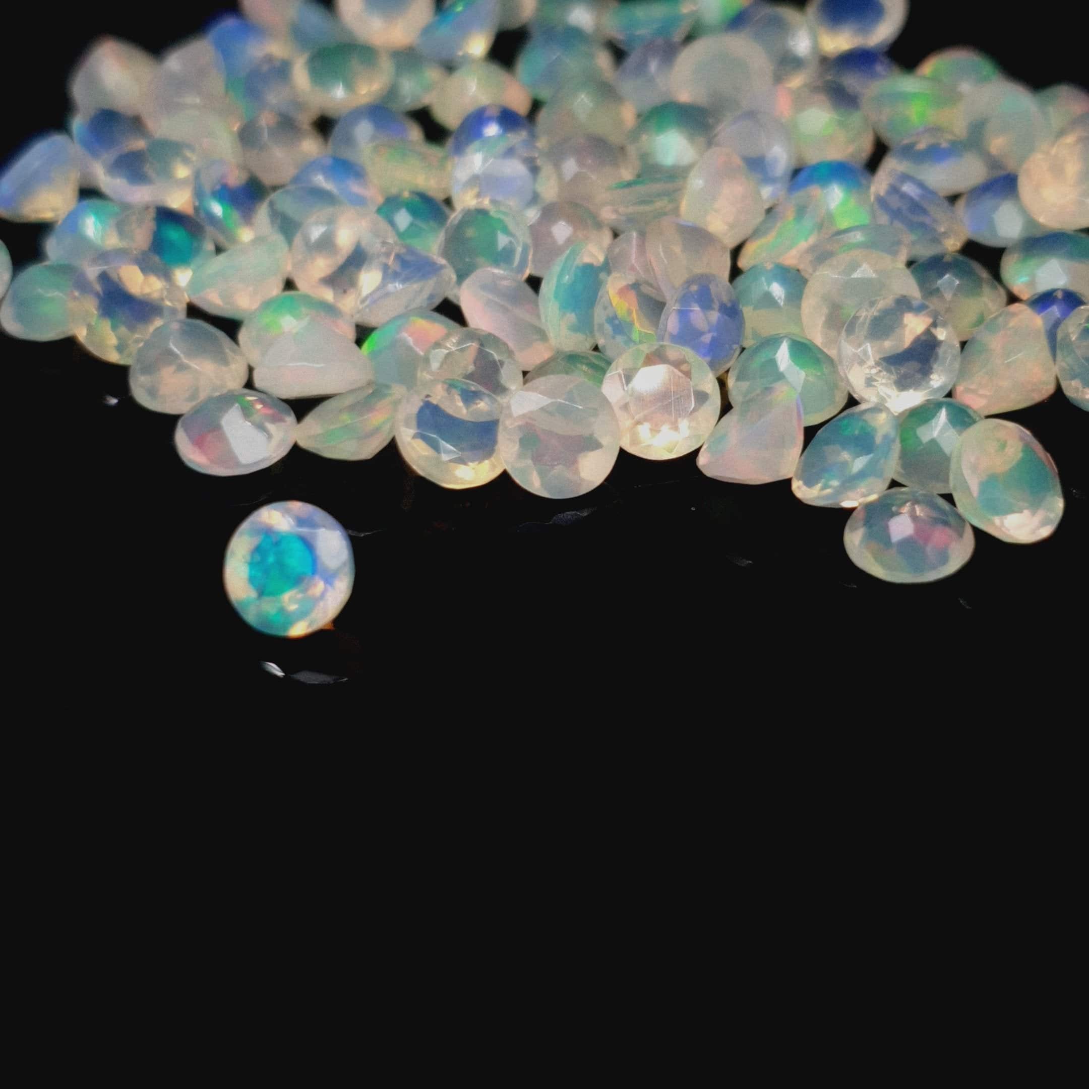 15 Pcs Natural Ethiopian Opals Clear Faceted Lot| 5mm and 6mm Size - The LabradoriteKing