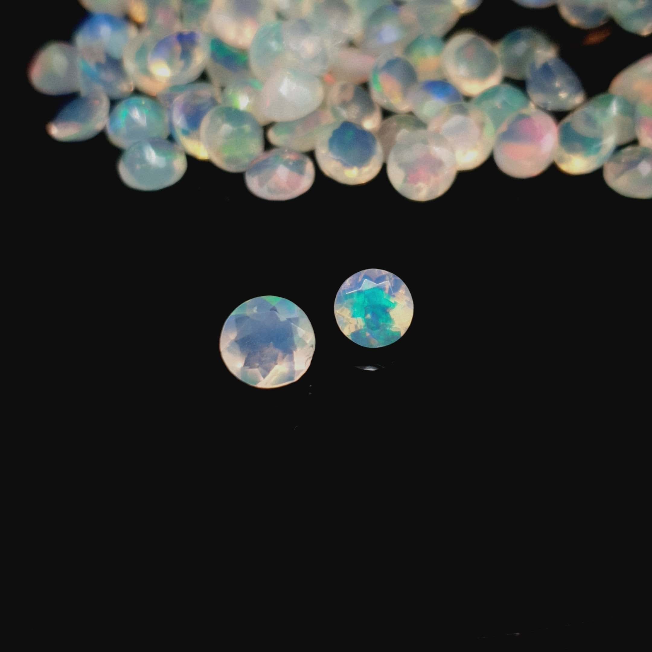 15 Pcs Natural Ethiopian Opals Clear Faceted Lot| 5mm and 6mm Size - The LabradoriteKing