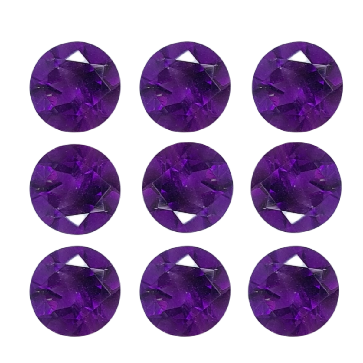 10 Pcs Natural Amethyst Faceted Gemstone | Size: 7mm, Round Shape - The LabradoriteKing