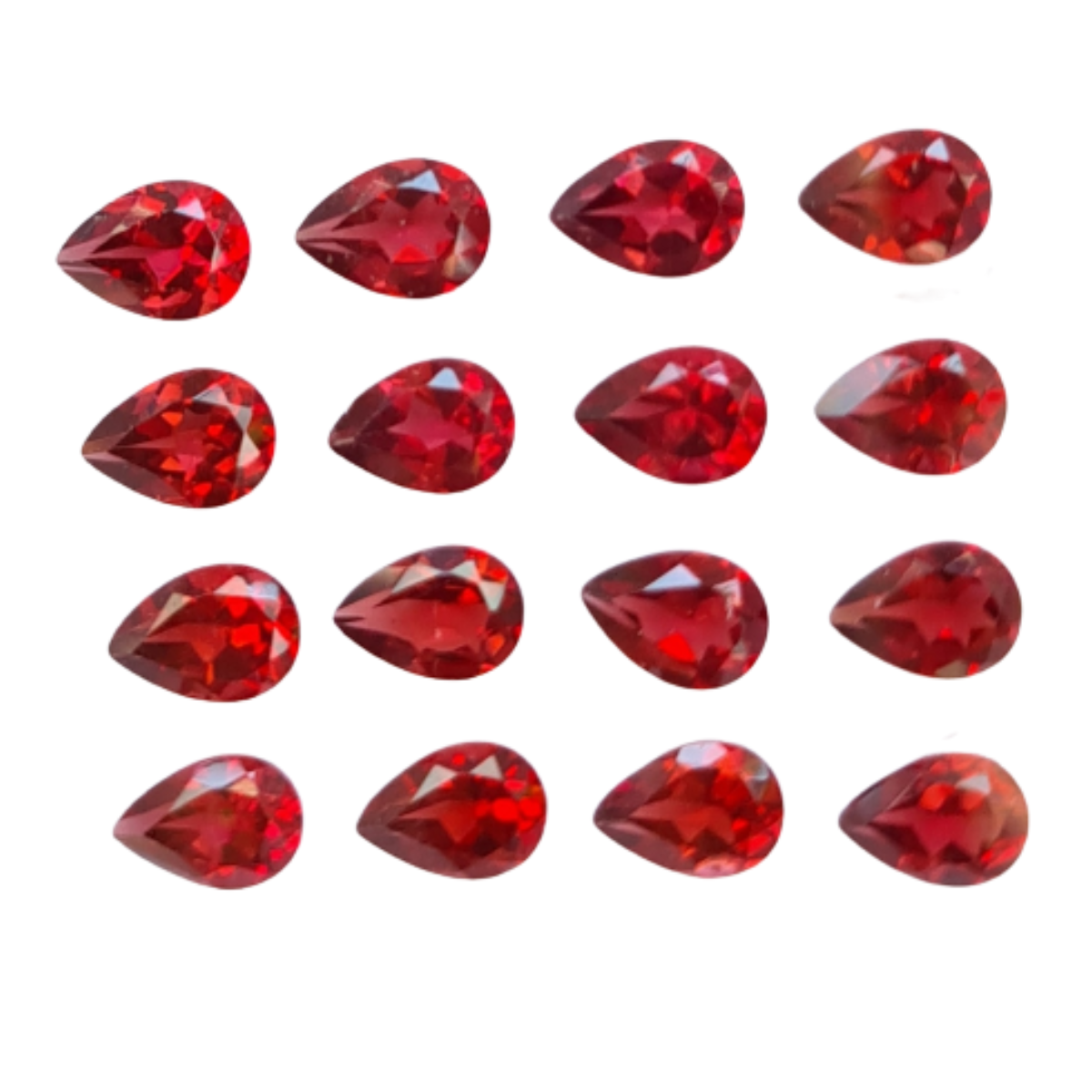 10 Pcs Natural Garnet Faceted Gemstones Pear Shape, 6x9mm Gems Lot - The LabradoriteKing