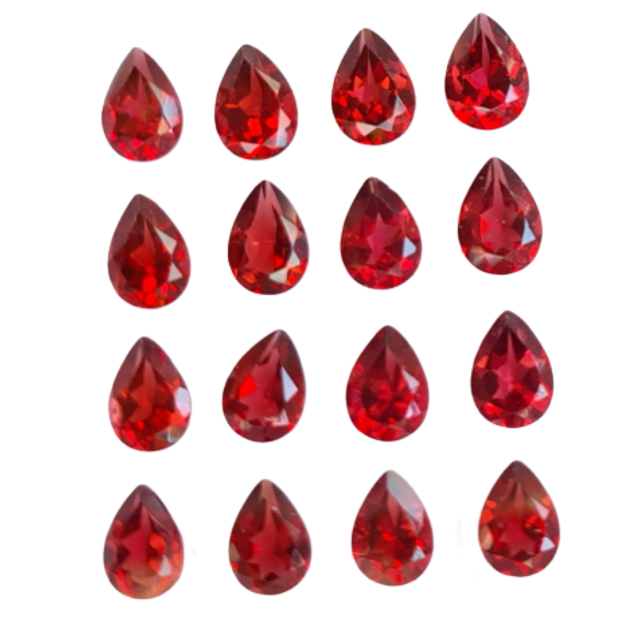 10 Pcs Natural Garnet Faceted Gemstones Pear Shape, 6x9mm Gems Lot - The LabradoriteKing