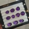 Load and play video in Gallery viewer, 10 Pcs Natural Dark  Amethyst Faceted Gemstone Size 13-17mm Mix Shape