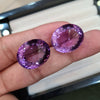 Load image into Gallery viewer, 2 Pcs  Natural Amethyst Faceted Gemstone | Size: 22x18mm, Oval Shape  | Flawless - The LabradoriteKing
