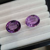 2 Pcs  Natural Amethyst Faceted Gemstone | Size: 22x18mm, Oval Shape  | Flawless - The LabradoriteKing