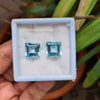 2 Pcs Natural Blue Topaz Faceted Gemstone | Size: 12mm, Squire Shape - The LabradoriteKing