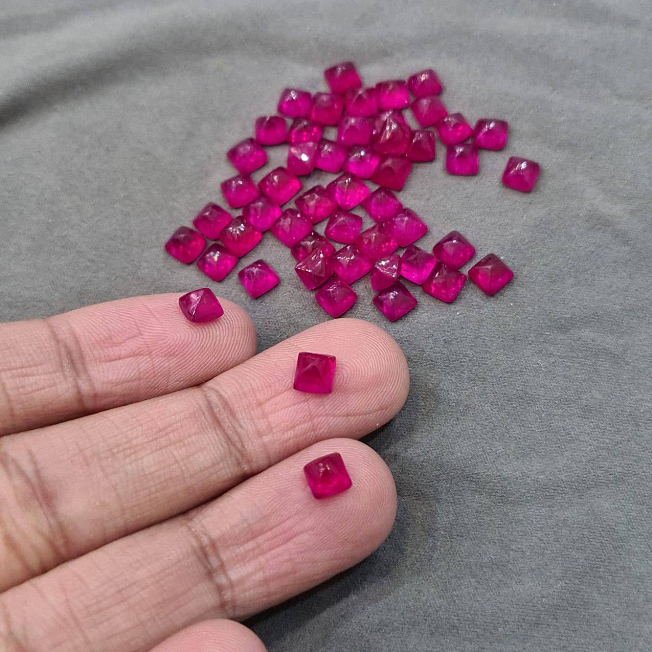 2 Pcs Natural Ruby Sugarloaf 5-6mm - The LabradoriteKing