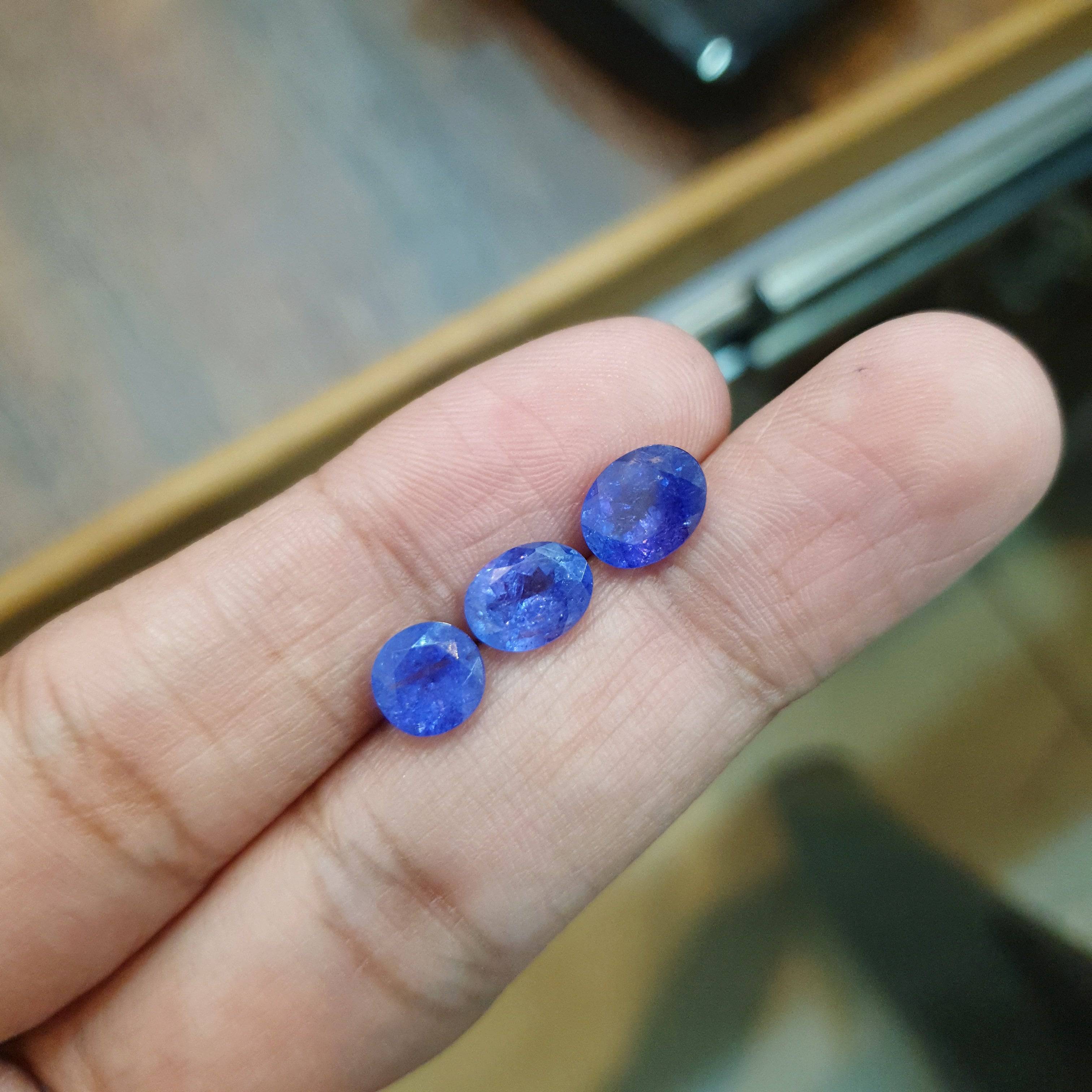 2 Pcs Natural Tanzanite Faceted | 2 Ct Size | 8-9mm Size - The LabradoriteKing