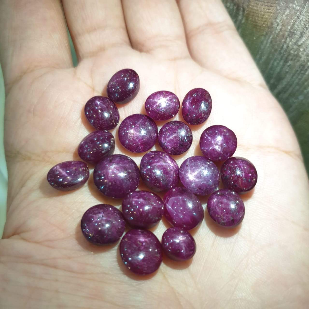 2 Pcs of Star Ruby Natural Cabochons African - The LabradoriteKing