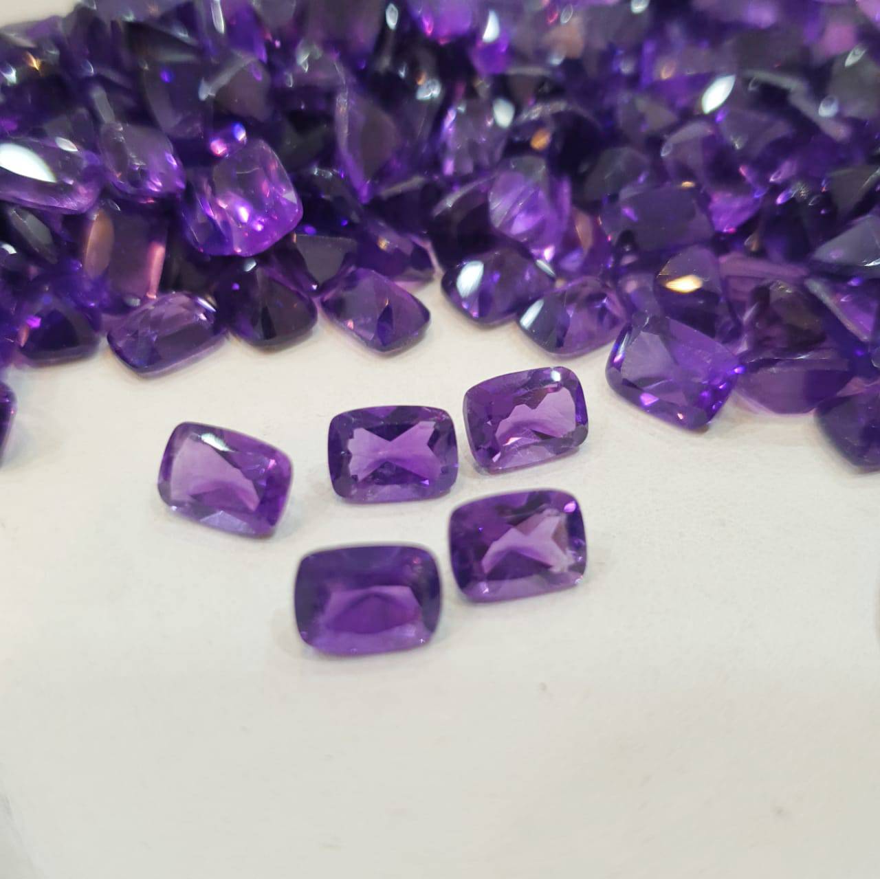 20 Pcs Amethyst Rectangular 7x5mm | Calibrated Flawless Top Quality - The LabradoriteKing