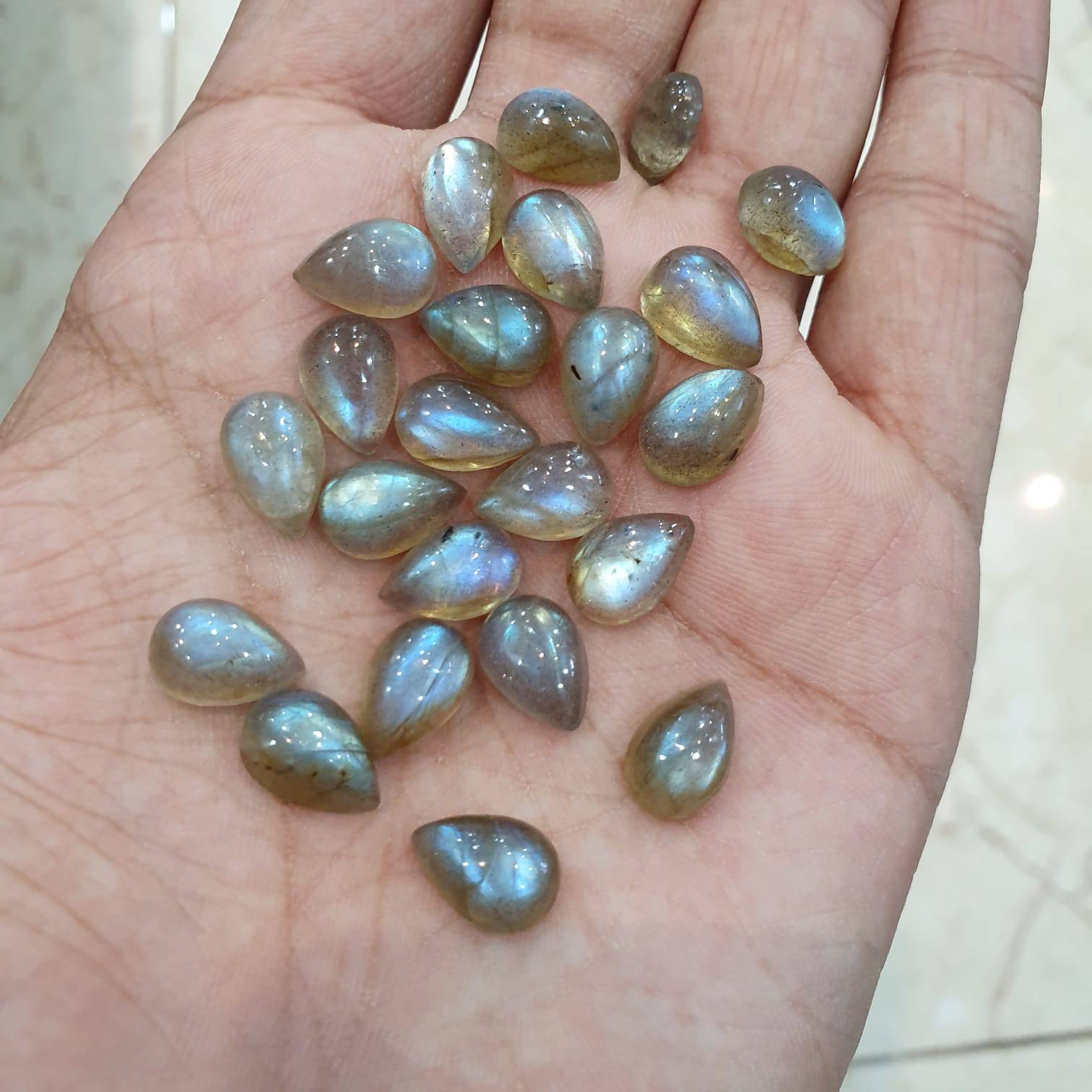 20 Pcs Blue Fire Labradorite TearDrops 12x8mm - The LabradoriteKing