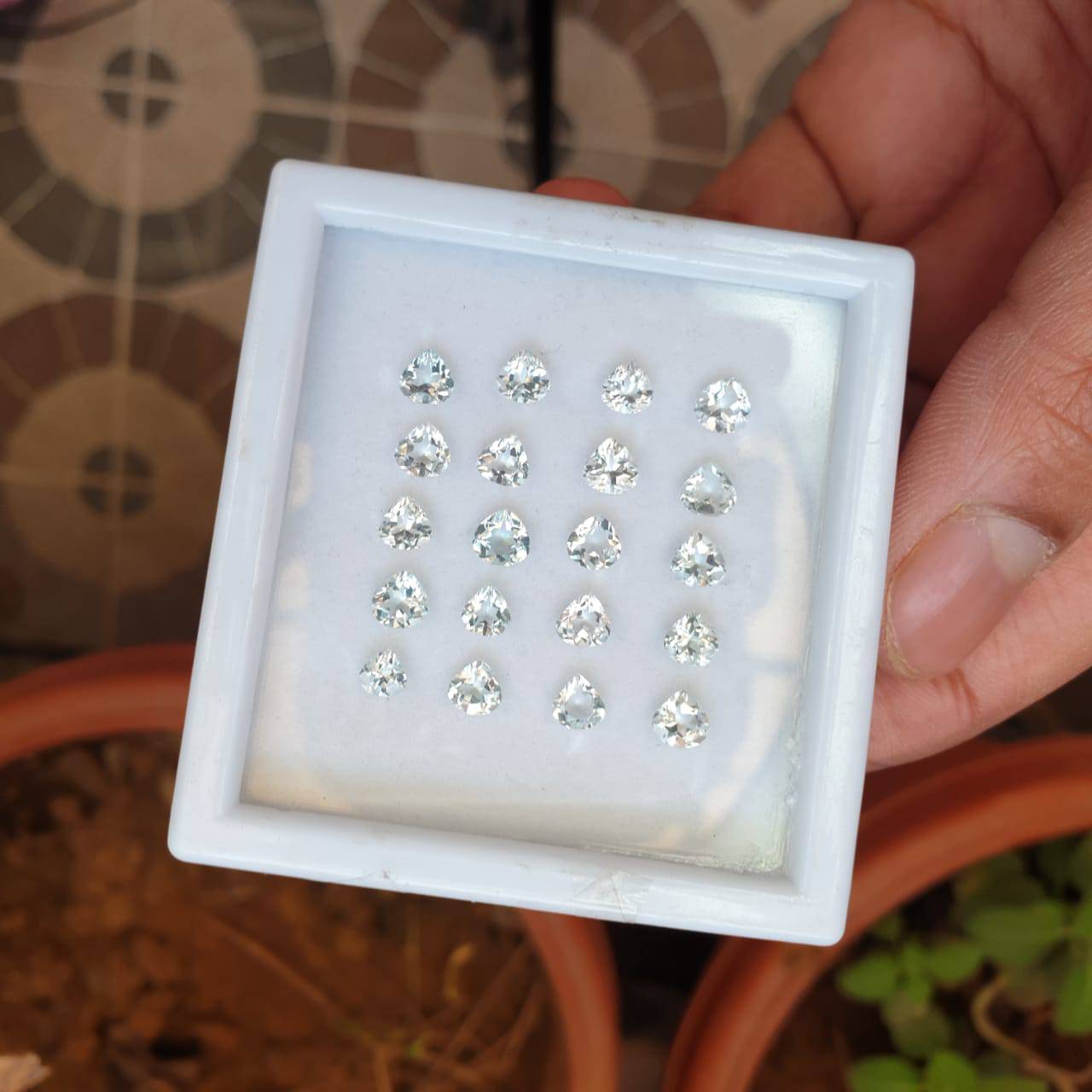 20 Pcs Natural Aquamarine Faceted Gemstones Heart Shape, 5mm - The LabradoriteKing