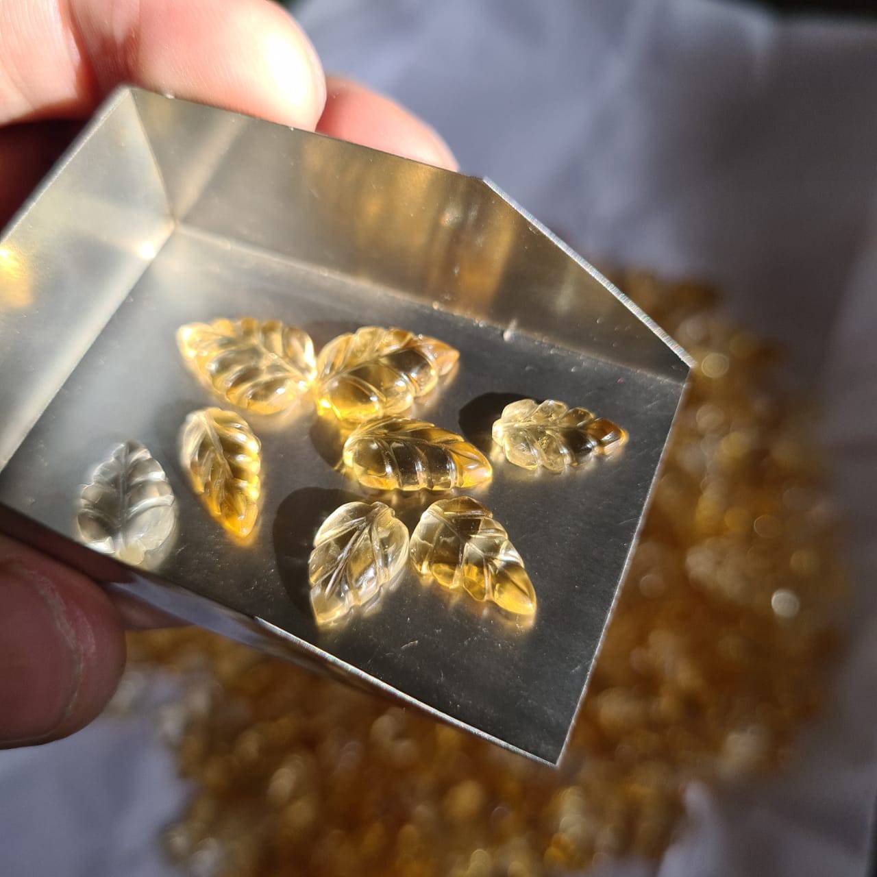 20 Pcs Natural Citrine Carved Leaf | Untreated 8-16mm Sizes - The LabradoriteKing