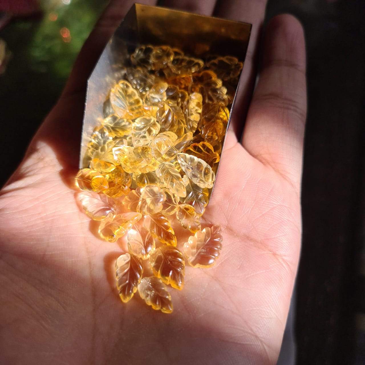 20 Pcs Natural Citrine Carved Leaf | Untreated 8-16mm Sizes - The LabradoriteKing