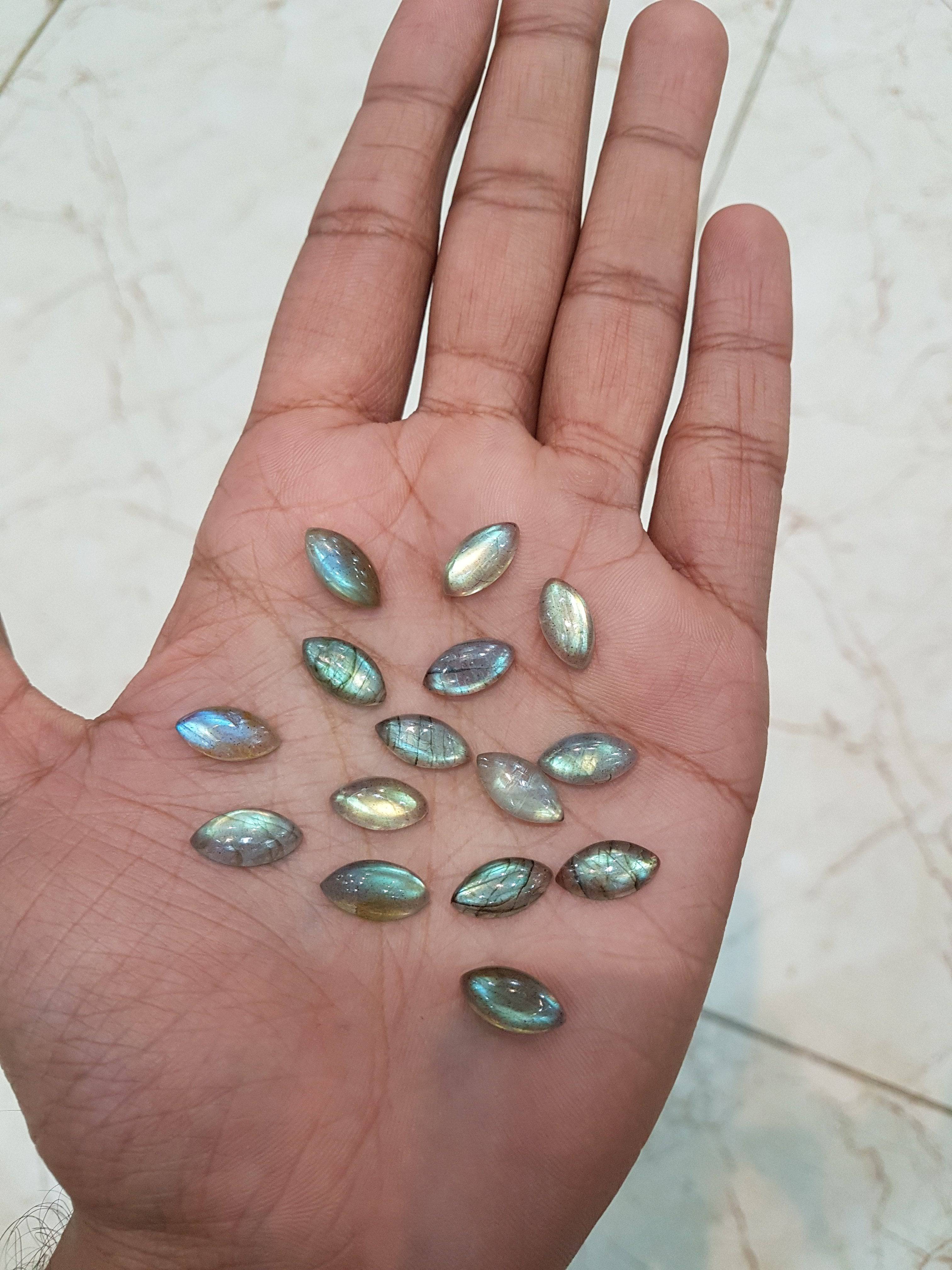 20 Pcs Natural Labradorites 16x8mm Marquise Lot - The LabradoriteKing