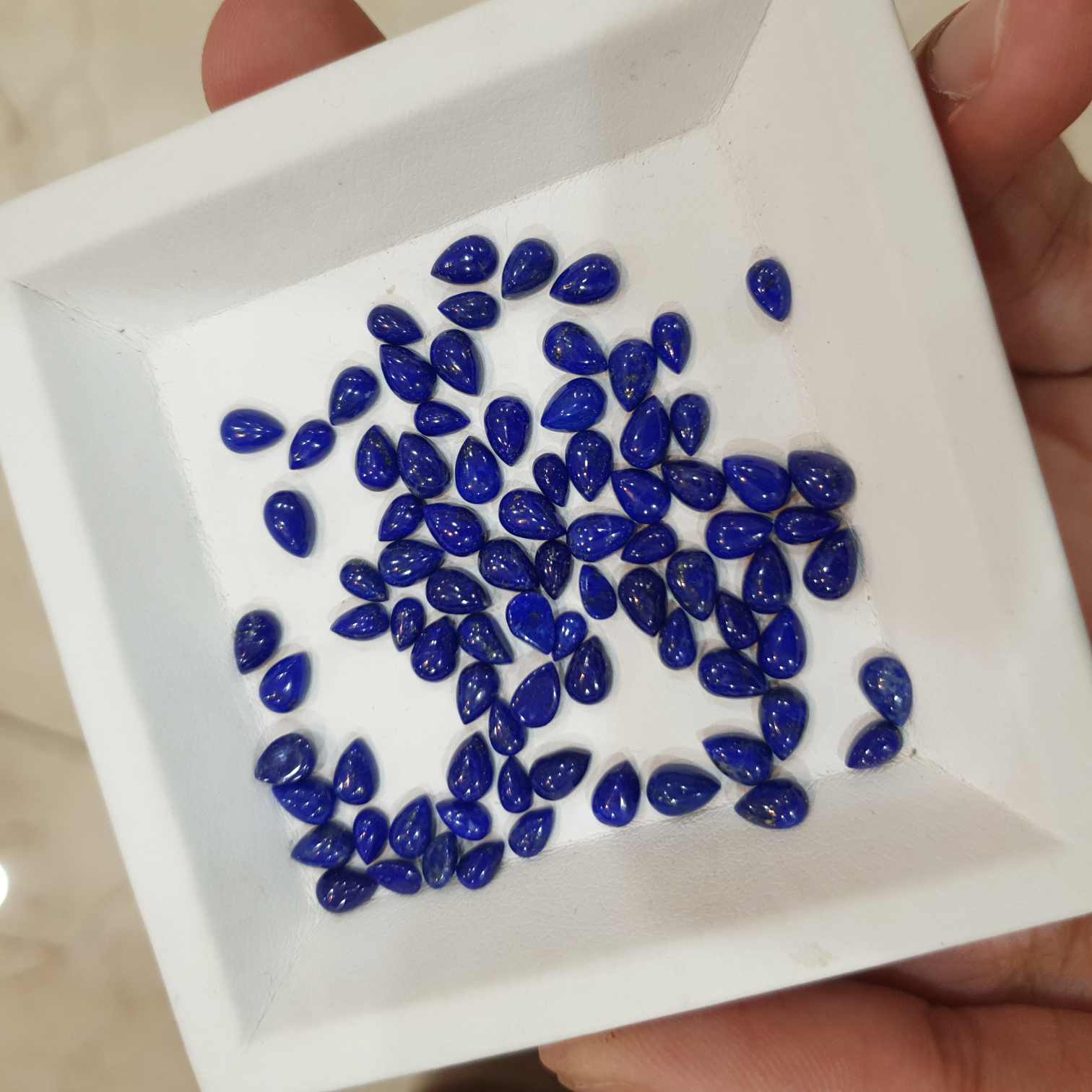 20 Pcs Natural Lapis Lazuli Calibrated Sizes Cabochons Teardrops - The LabradoriteKing