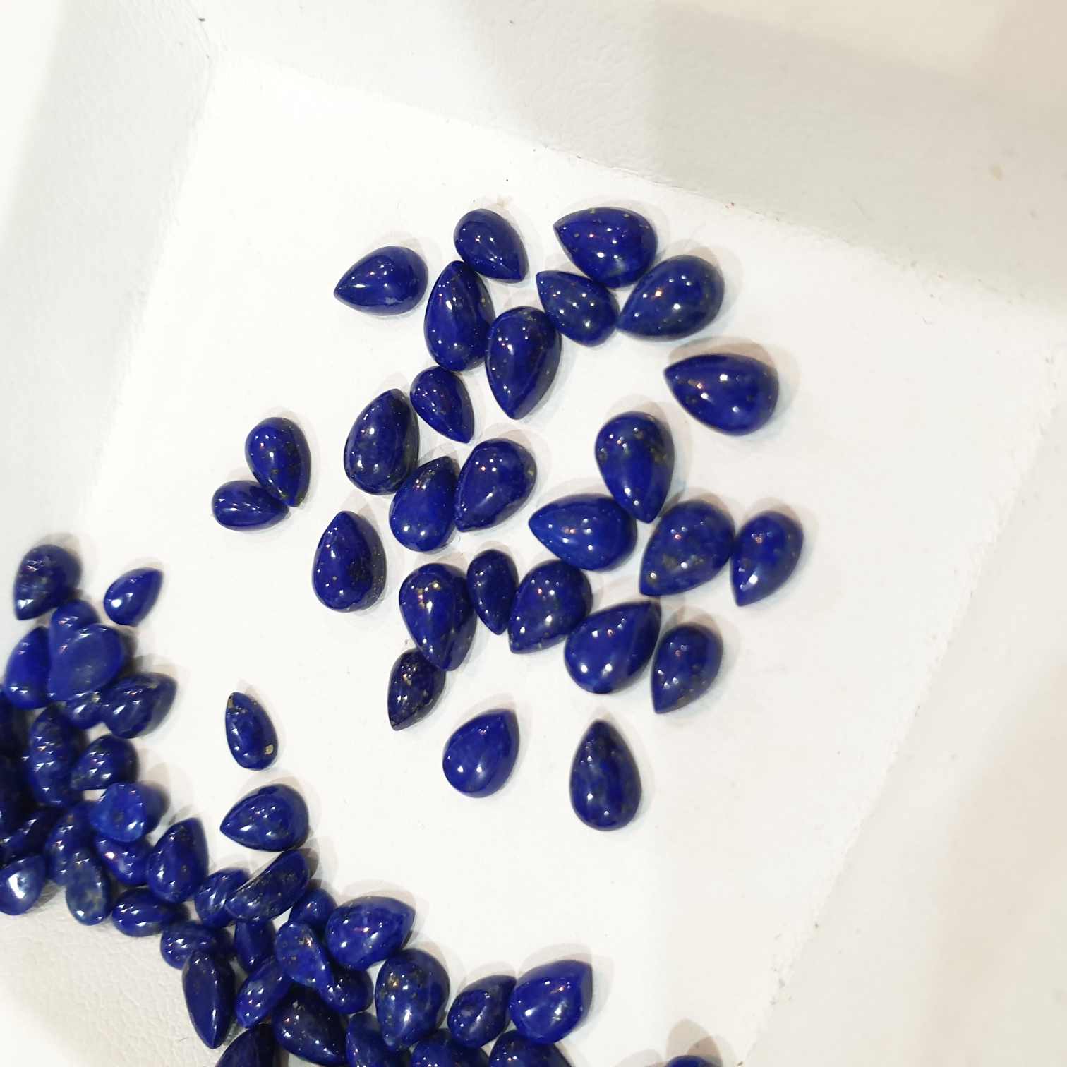 20 Pcs Natural Lapis Lazuli Calibrated Sizes Cabochons Teardrops - The LabradoriteKing