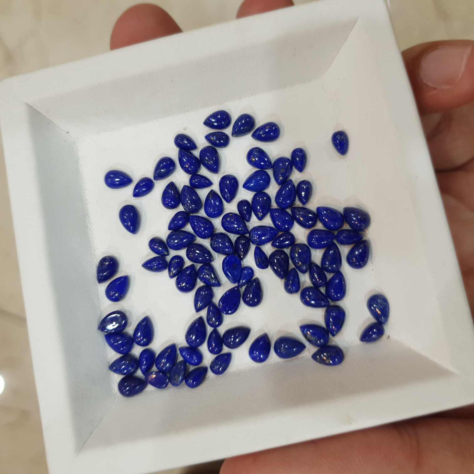 20 Pcs Natural Lapis Lazuli Calibrated Sizes Cabochons Teardrops - The LabradoriteKing