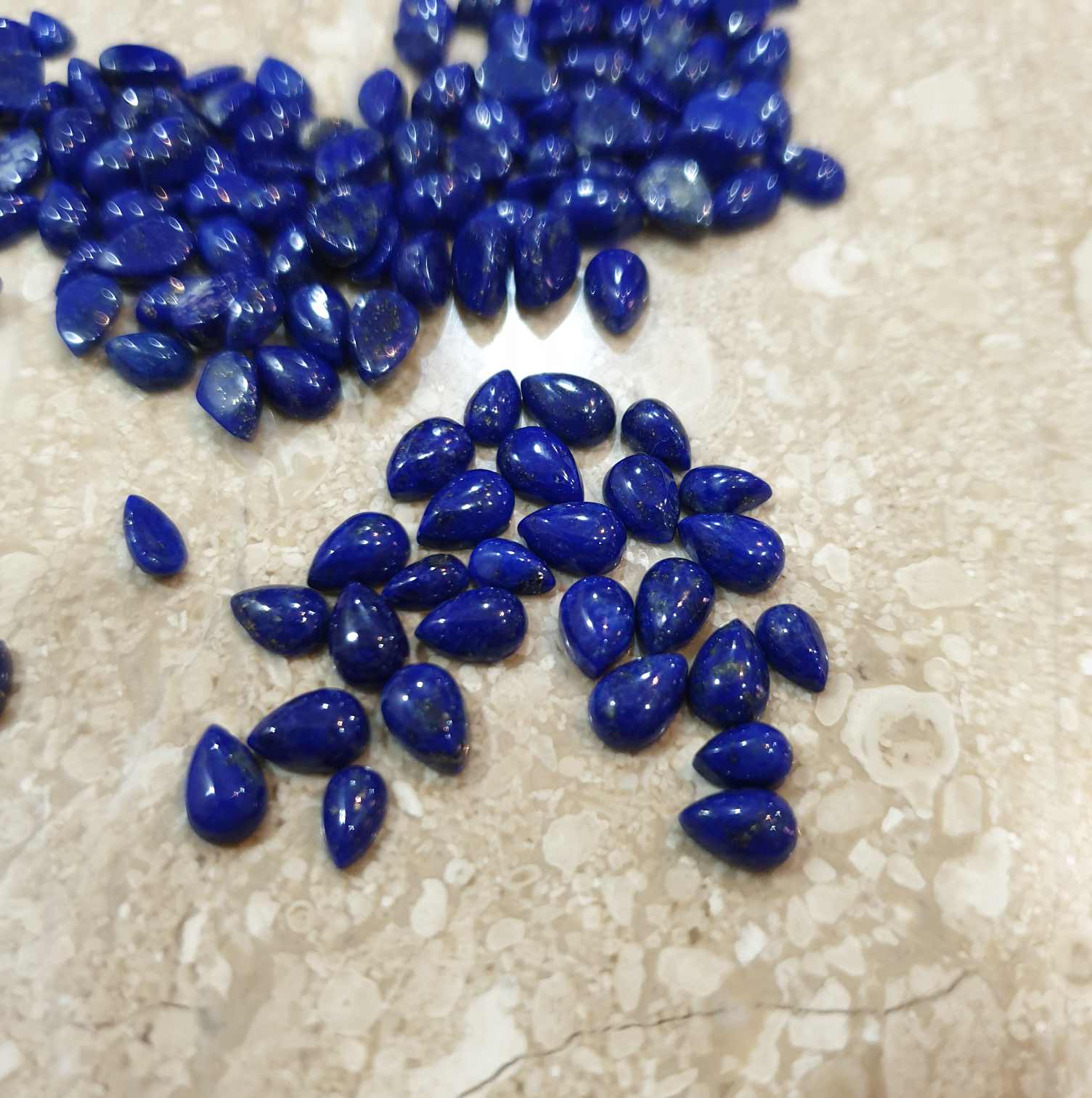 20 Pcs Natural Lapis Lazuli Calibrated Sizes Cabochons Teardrops - The LabradoriteKing