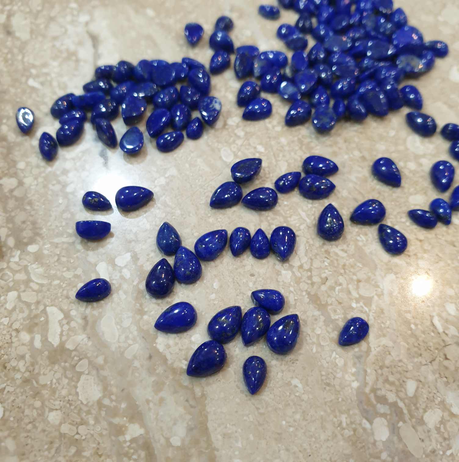 20 Pcs Natural Lapis Lazuli Calibrated Sizes Cabochons Teardrops - The LabradoriteKing