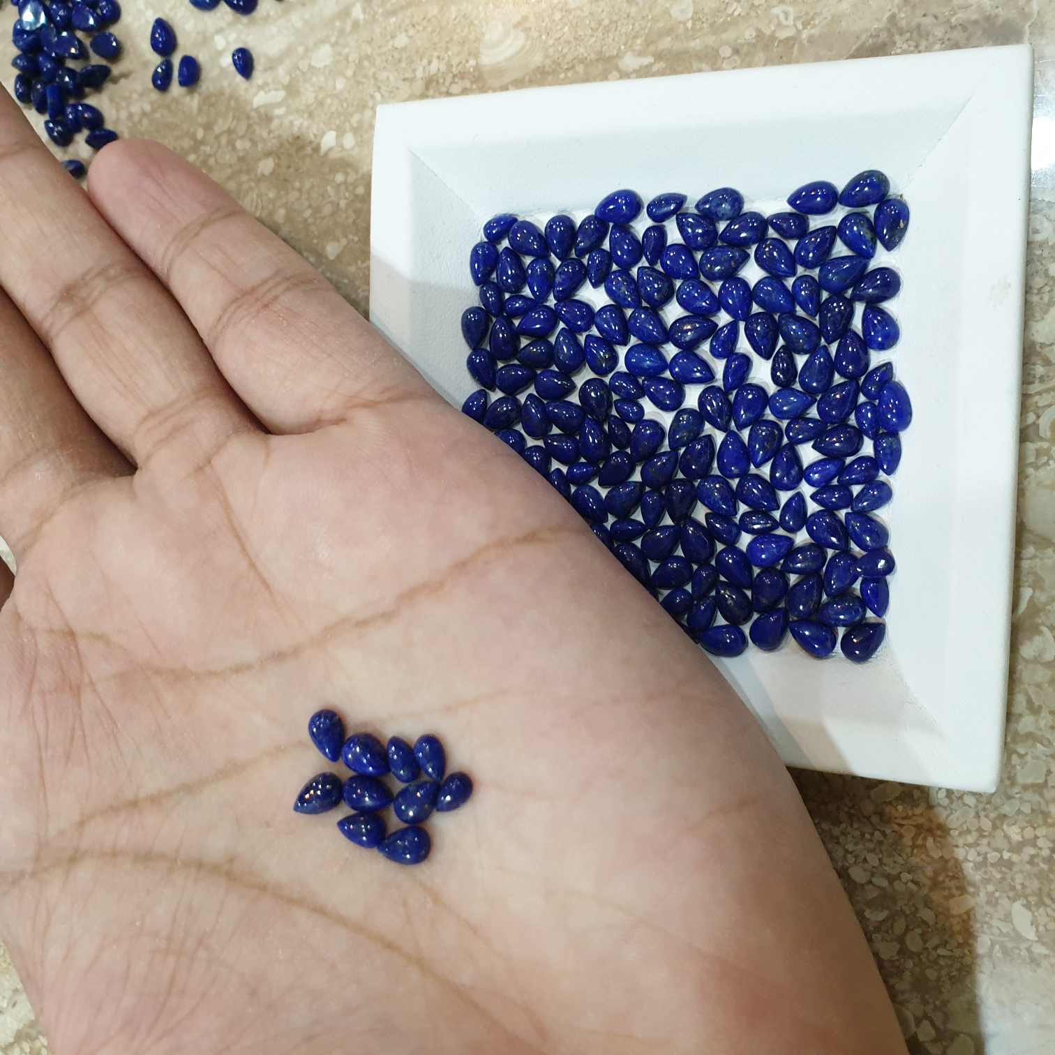 20 Pcs Natural Lapis Lazuli Calibrated Sizes Cabochons Teardrops - The LabradoriteKing