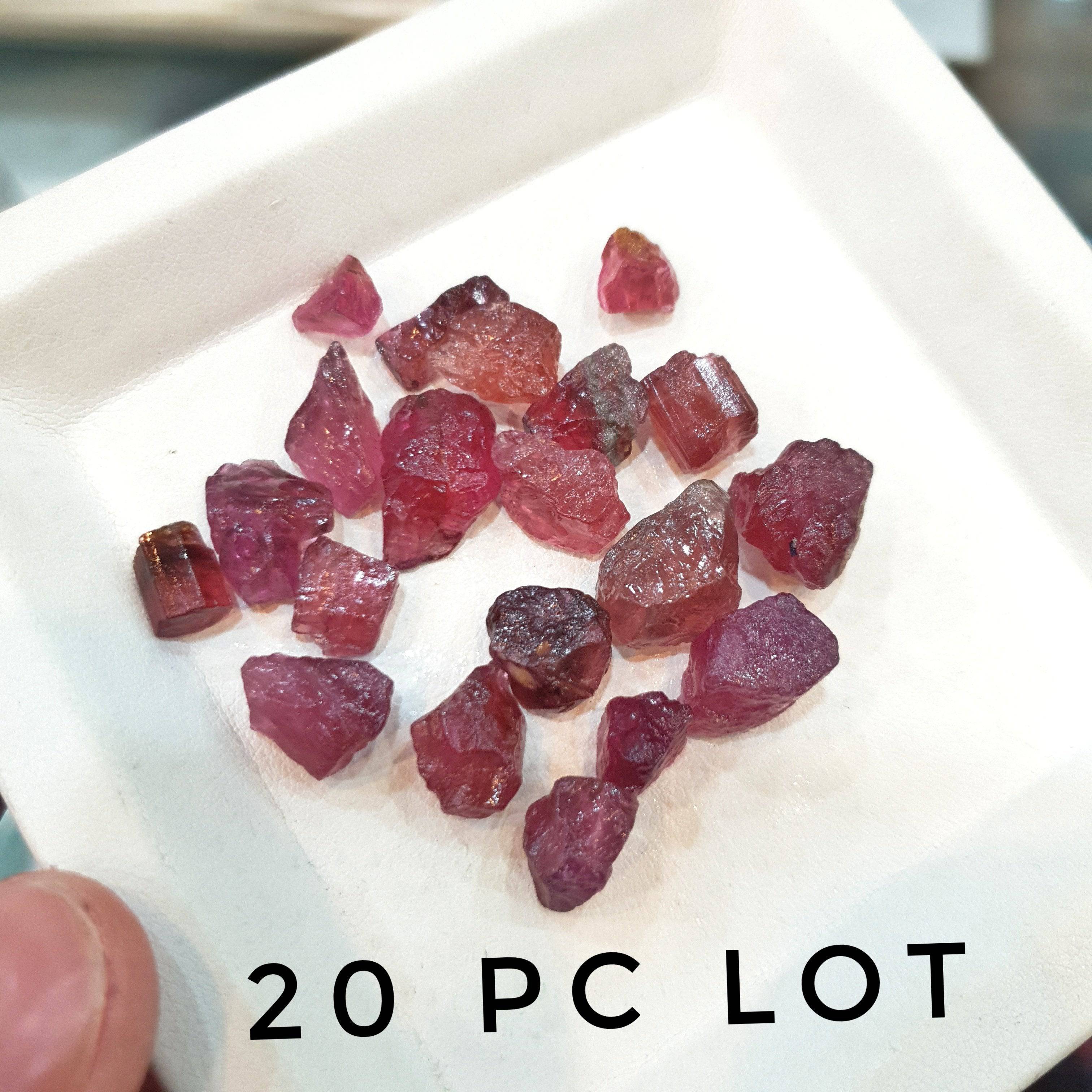 20 Pcs Rubellite Pink Tourmaline | Rich Quality Raw Stones - The LabradoriteKing