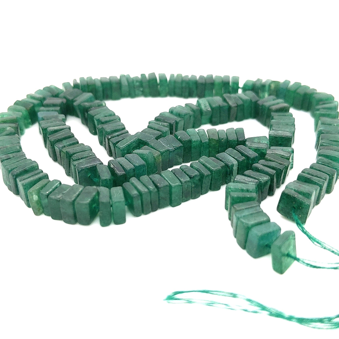 Natural Green Aventurine Heishi Square Beads Gemstone Size 5-7mm 17 Inches Full - The LabradoriteKing