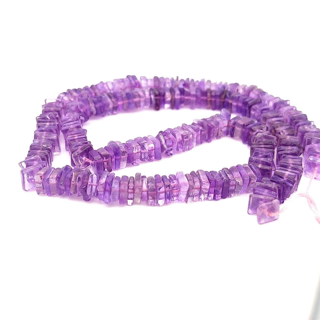 Natural Amethyst Square Beads Gemstone Size -5-7mm 17 Inches AAA Quality - The LabradoriteKing