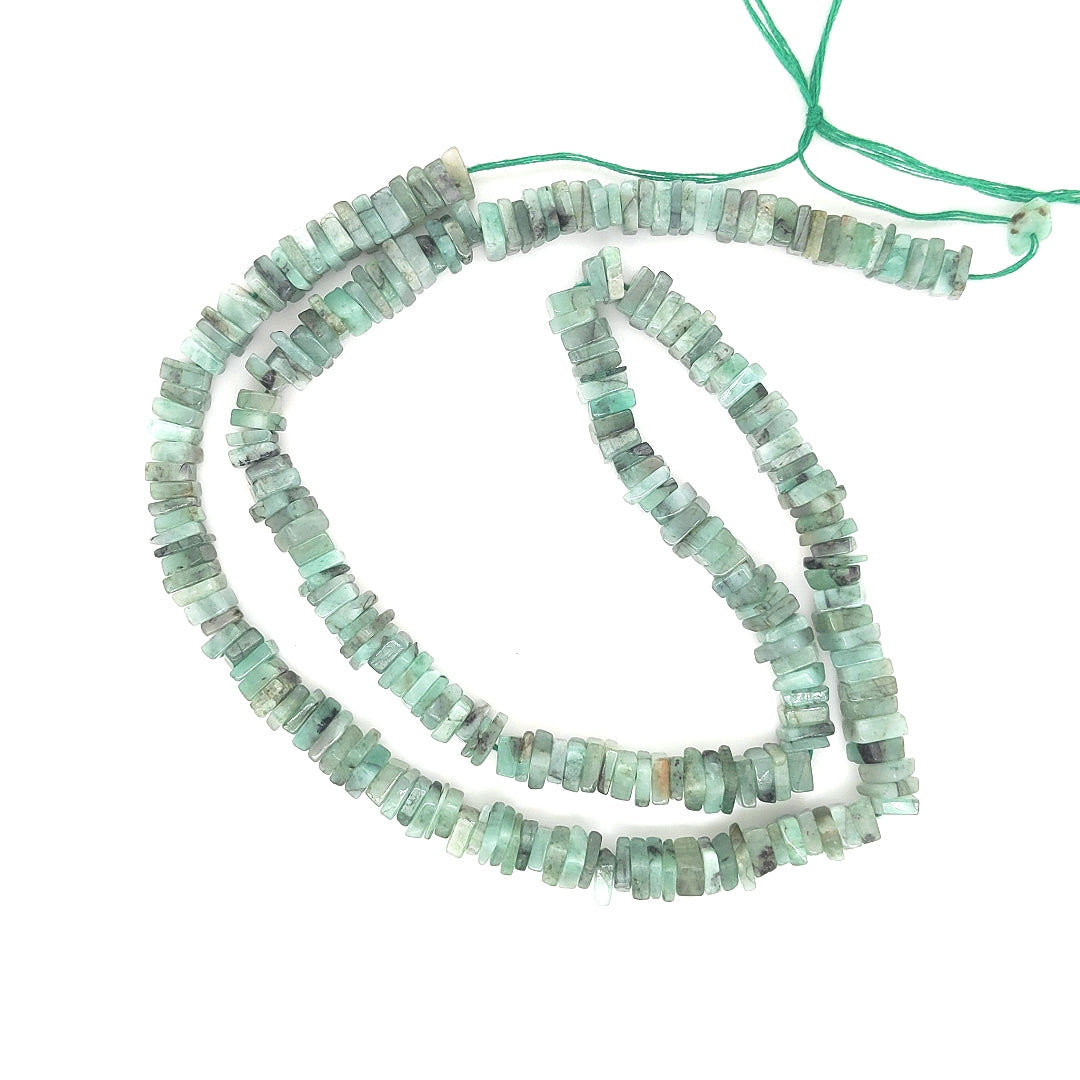 Natural Emerald Gemstone Heishe Beads Square Shape Beads 17 Inch Precious Gemstone Size -5-6mm Best For Jewelry Making - The LabradoriteKing
