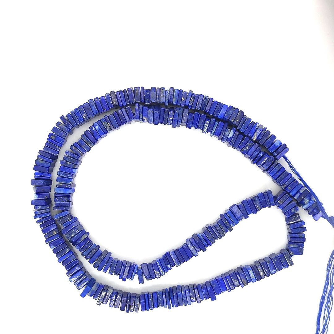 Natural Lapis Lazuli Gemstone Heishe Beads Smooth Gemstone Square Shape Beads Size 5-6mm 17 Inches Full - The LabradoriteKing