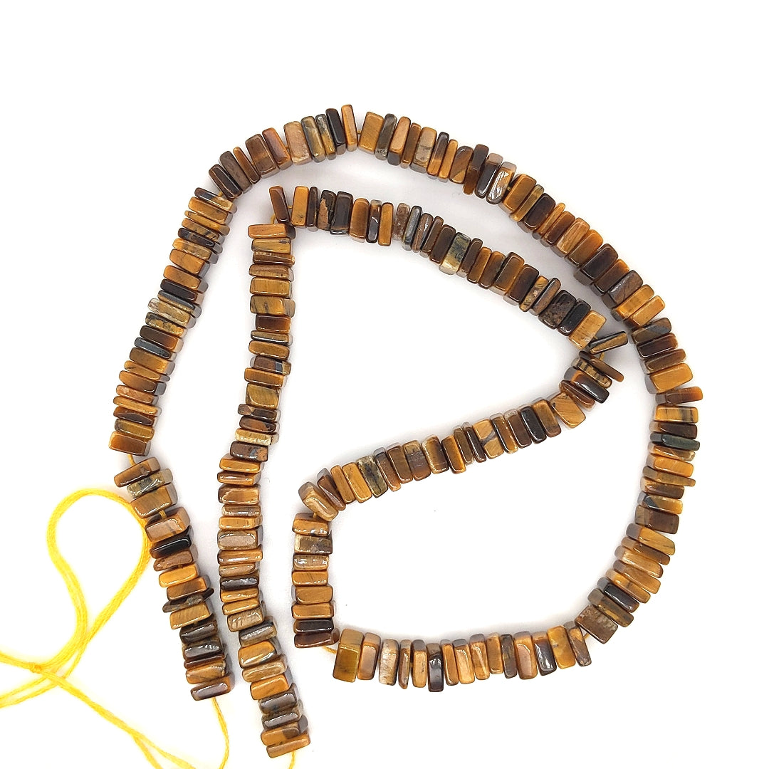 AAA Natural Quality Tiger's Eye Beads - Smooth Square Size -5-6mm  18 Inches Gemstone Beads - The LabradoriteKing