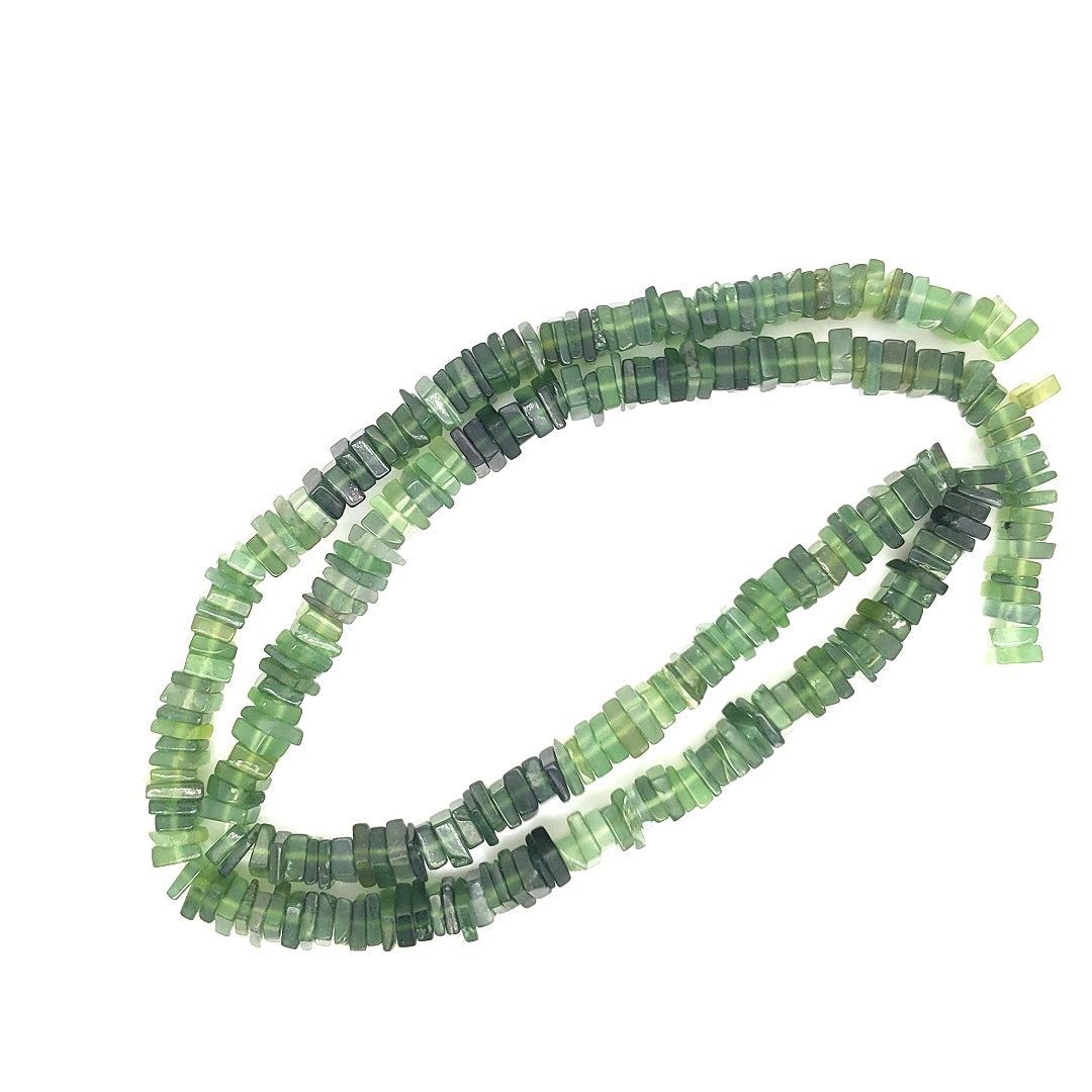 Natural Green Onyx Square Beads Gemstone Plain Heishi Beads Size -4-6mm 18 Inches Loose Gemstone - The LabradoriteKing