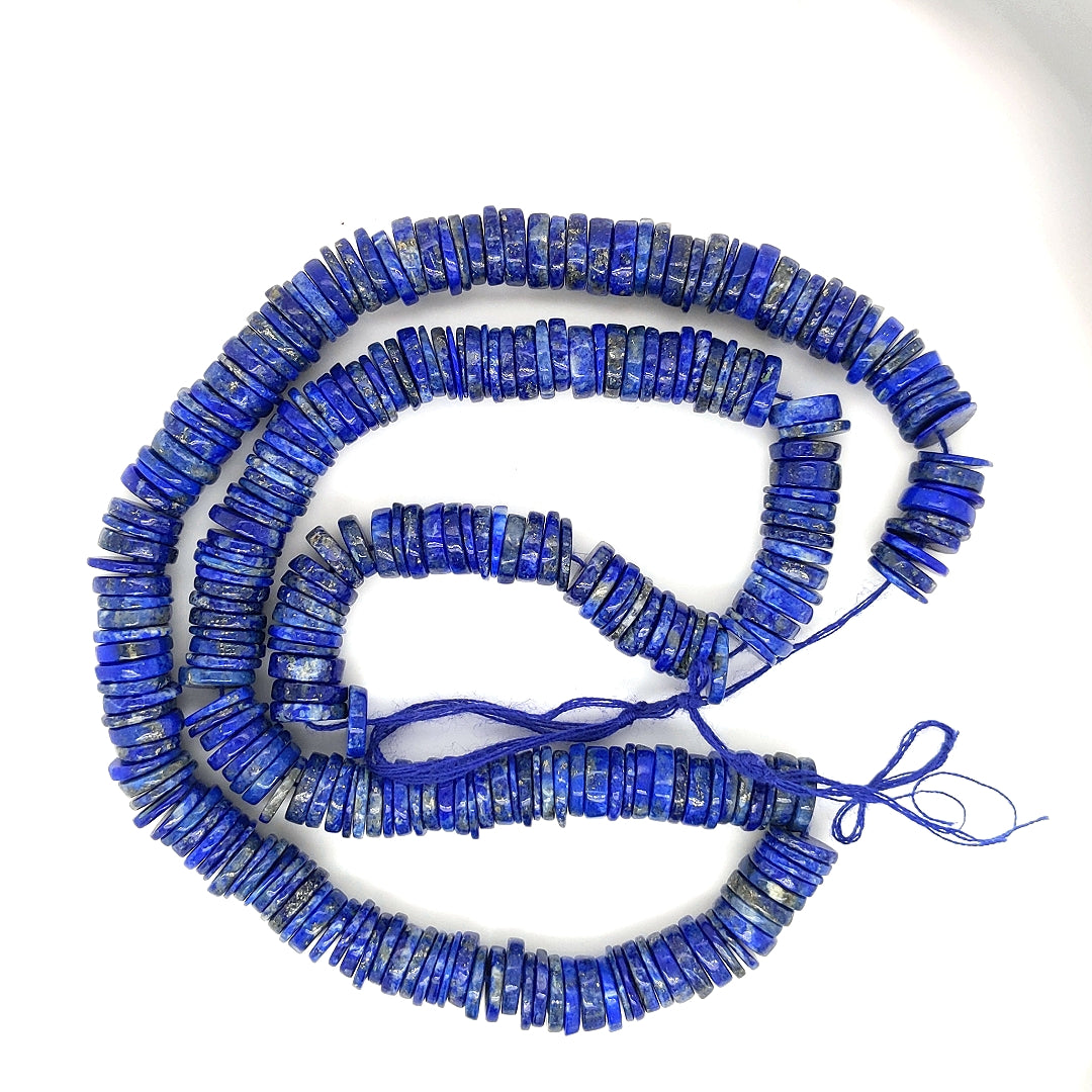 AAA Quality Natural Lapis Lazuli Smooth Tyre Shape Beads 17 Inch Strand, Beads Gemstone - The LabradoriteKing