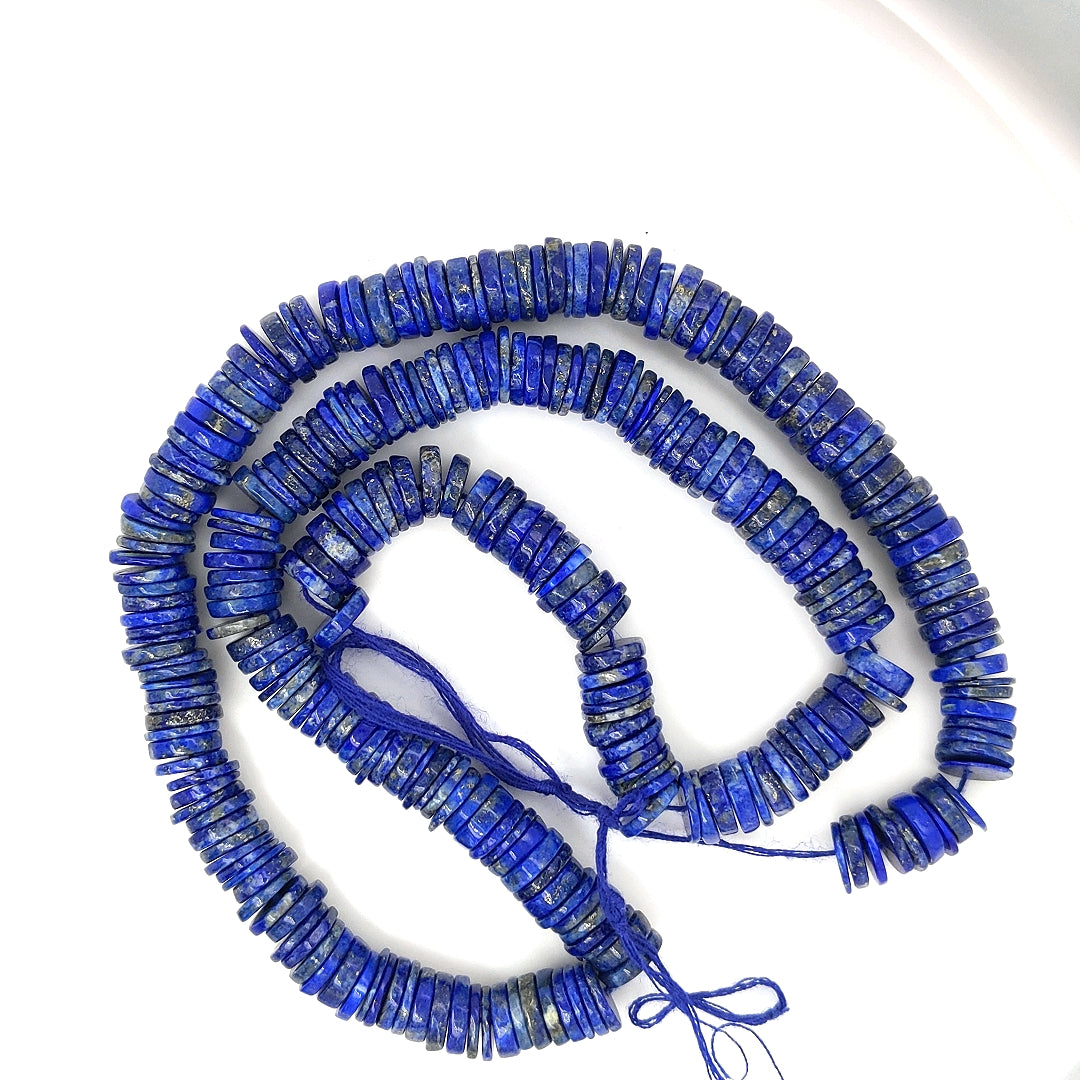 AAA Quality Natural Lapis Lazuli Smooth Tyre Shape Beads 17 Inch Strand, Beads Gemstone - The LabradoriteKing