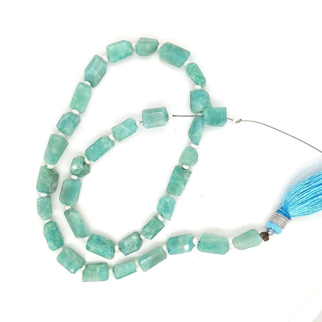 Natural Blue Amazonite Nugget Shape Gemstone Beads 13 Inch Strand - The LabradoriteKing
