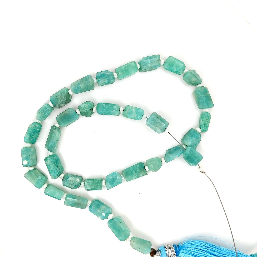 Natural Blue Amazonite Nugget Shape Gemstone Beads 13 Inch Strand - The LabradoriteKing