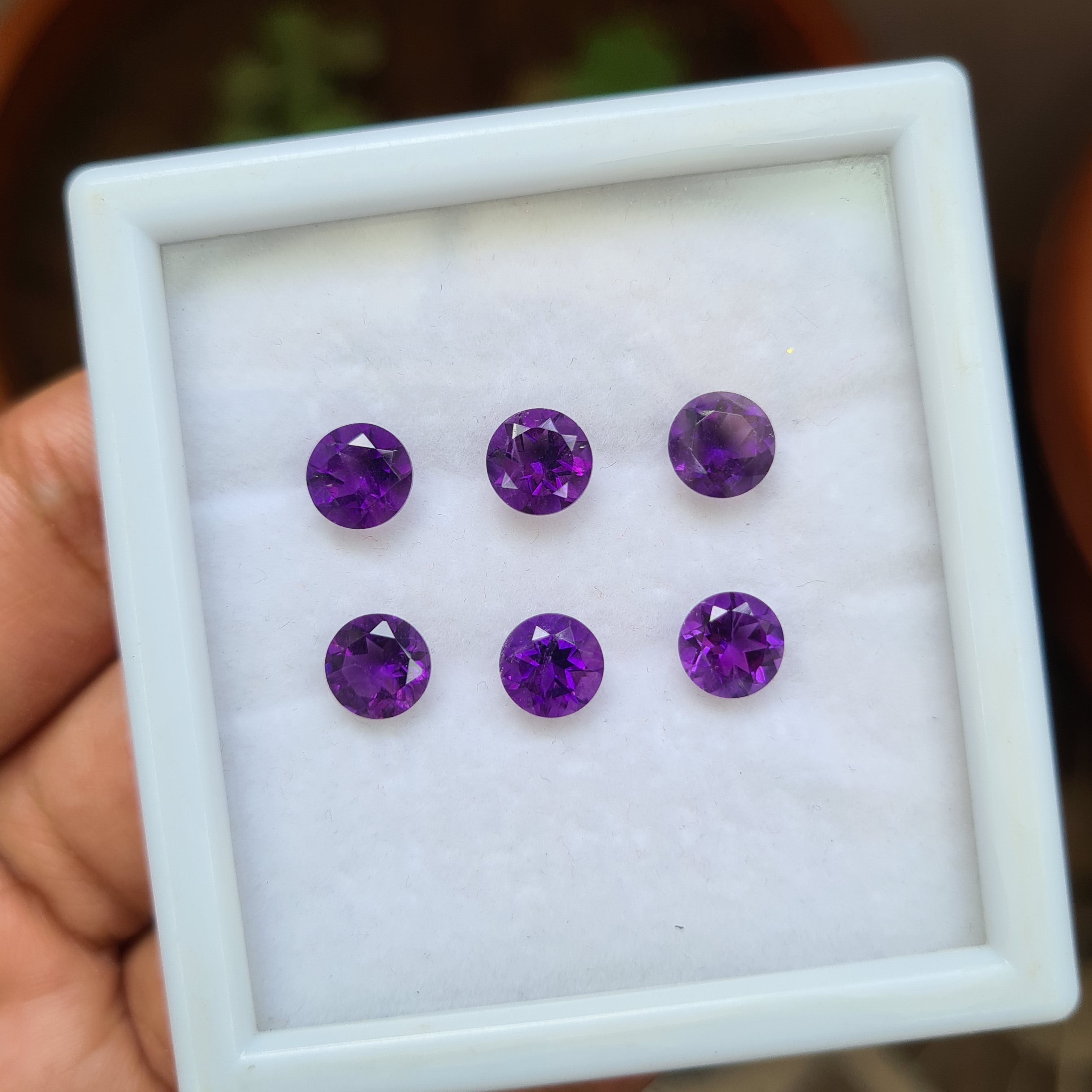 10 Pcs Natural Amethyst Faceted Gemstone | Size: 7mm, Round Shape - The LabradoriteKing