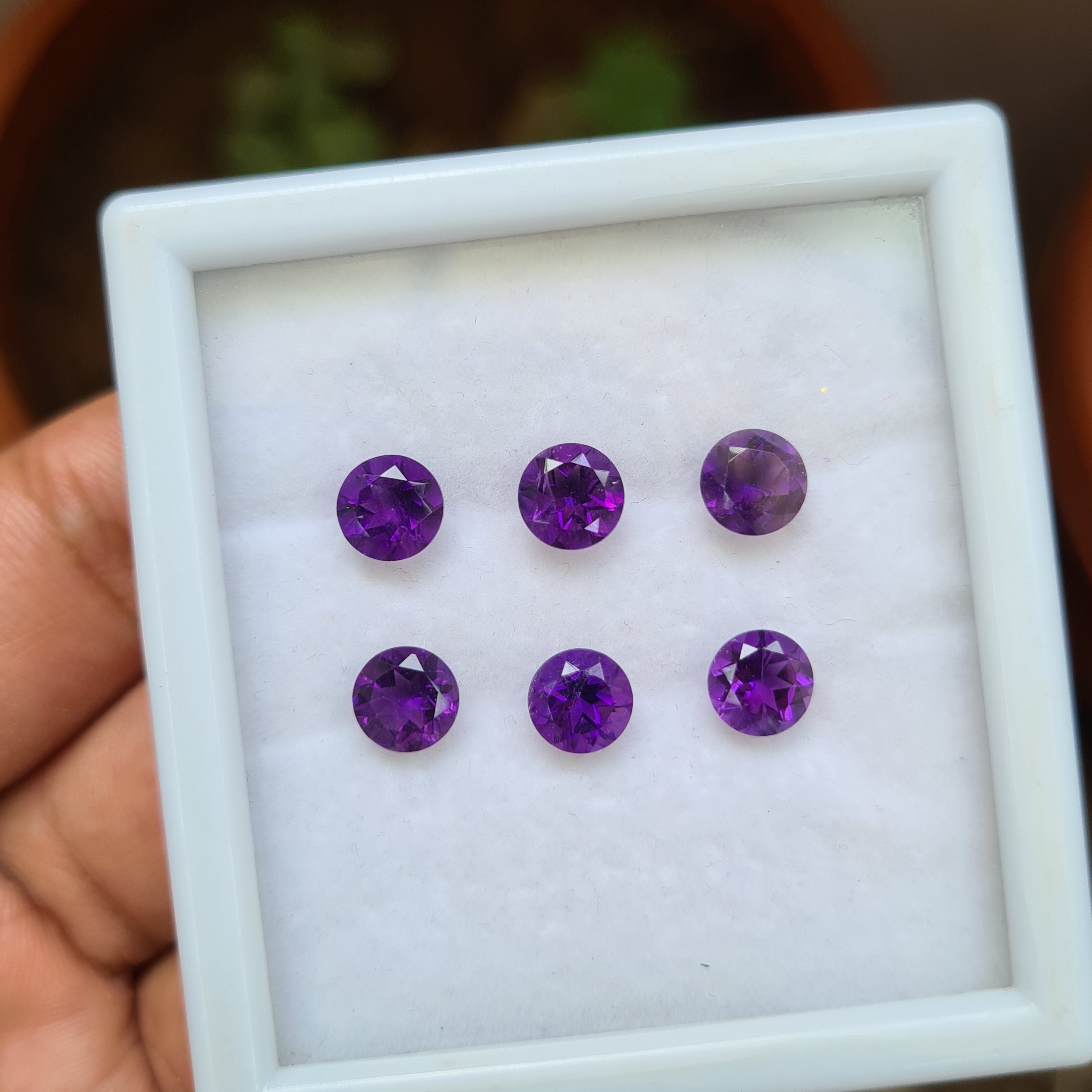 10 Pcs Natural Amethyst Faceted Gemstone | Size: 7mm, Round Shape - The LabradoriteKing