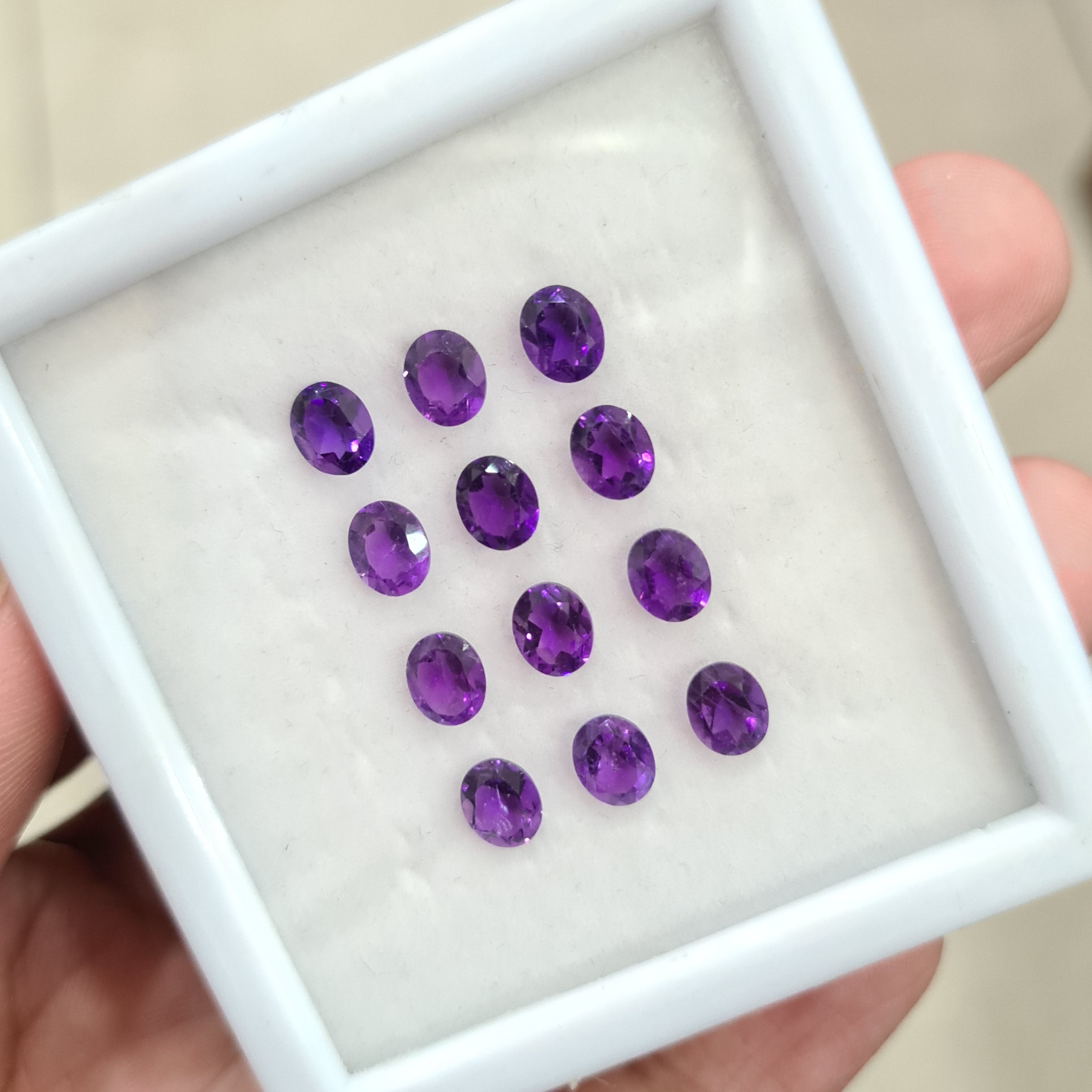 Natural Amethyst Faceted Gemstone I  Size 5-8mm, Shape: Oval - The LabradoriteKing