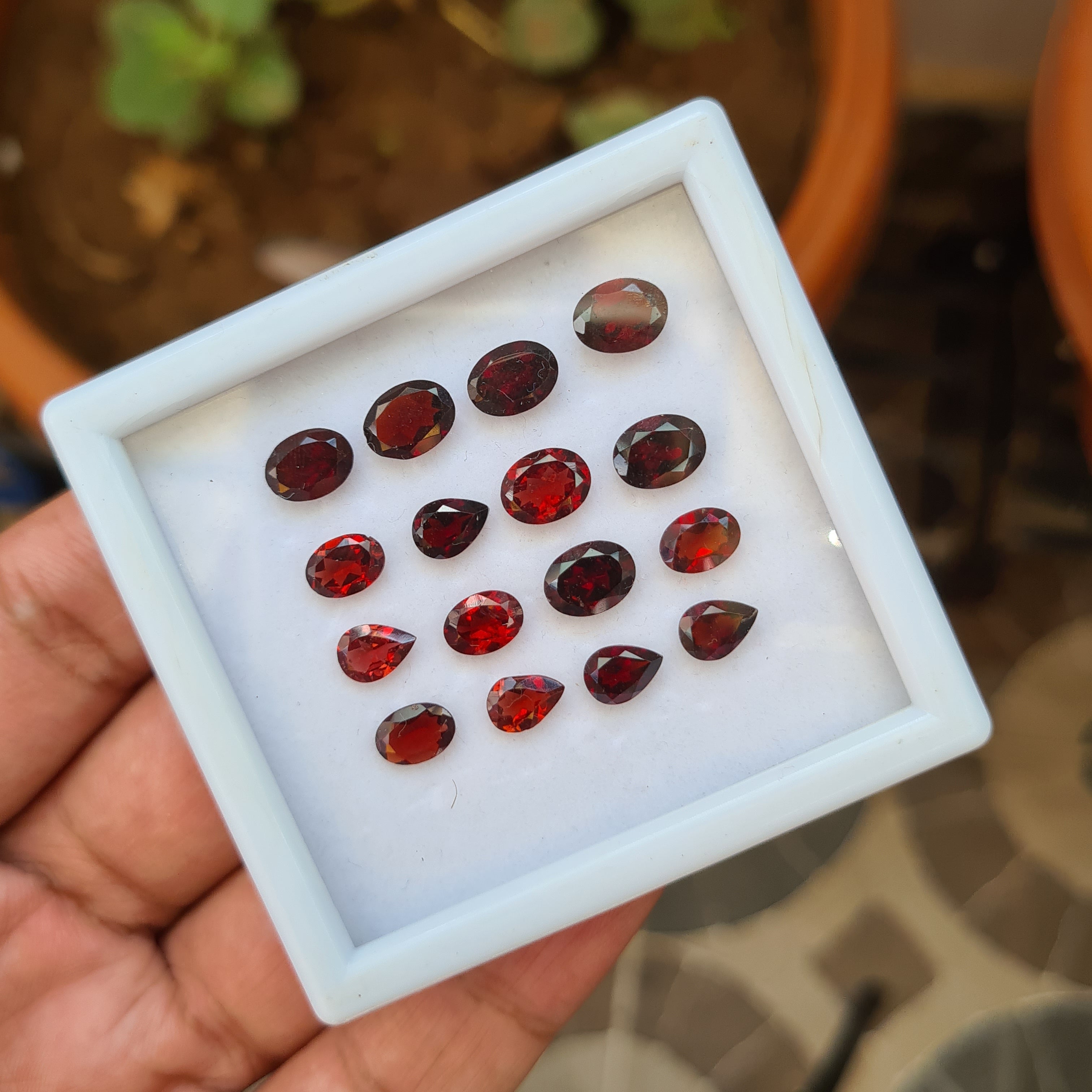 16 Pcs Natural Garnet Faceted Gemstones Mix Shape,7-8mm Gems Lot -Loose Gemstones - The LabradoriteKing