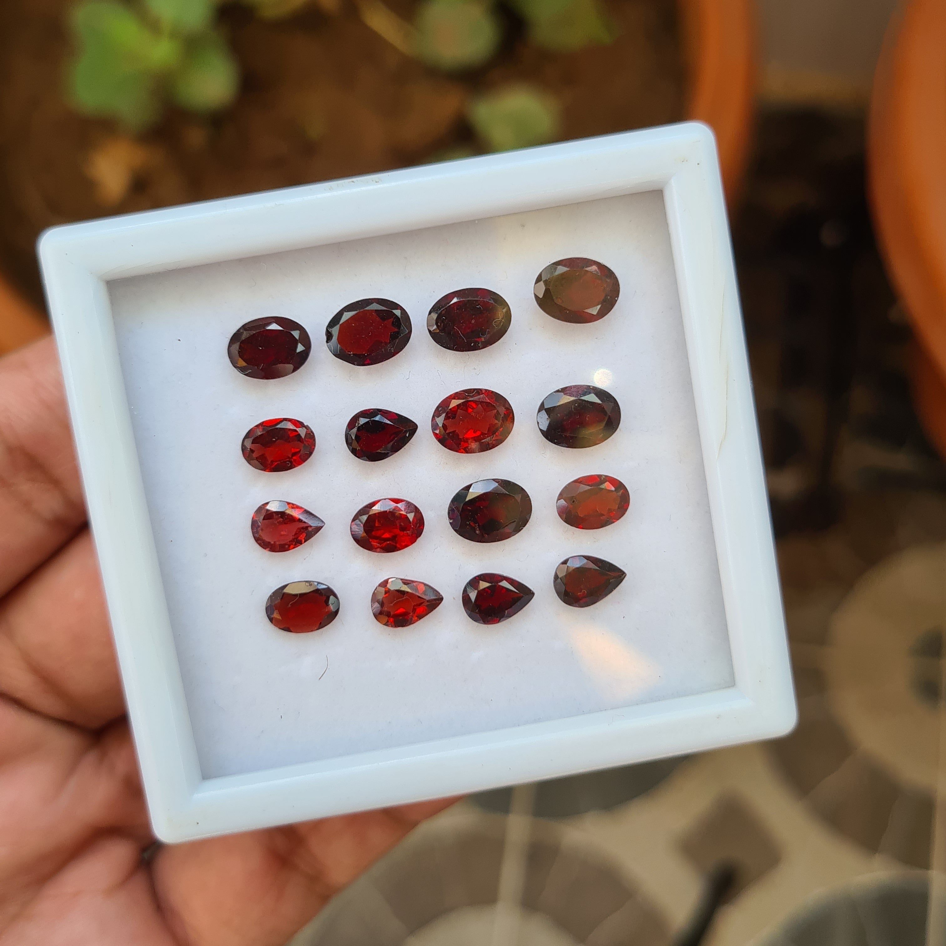 16 Pcs Natural Garnet Faceted Gemstones Mix Shape,7-8mm Gems Lot -Loose Gemstones - The LabradoriteKing
