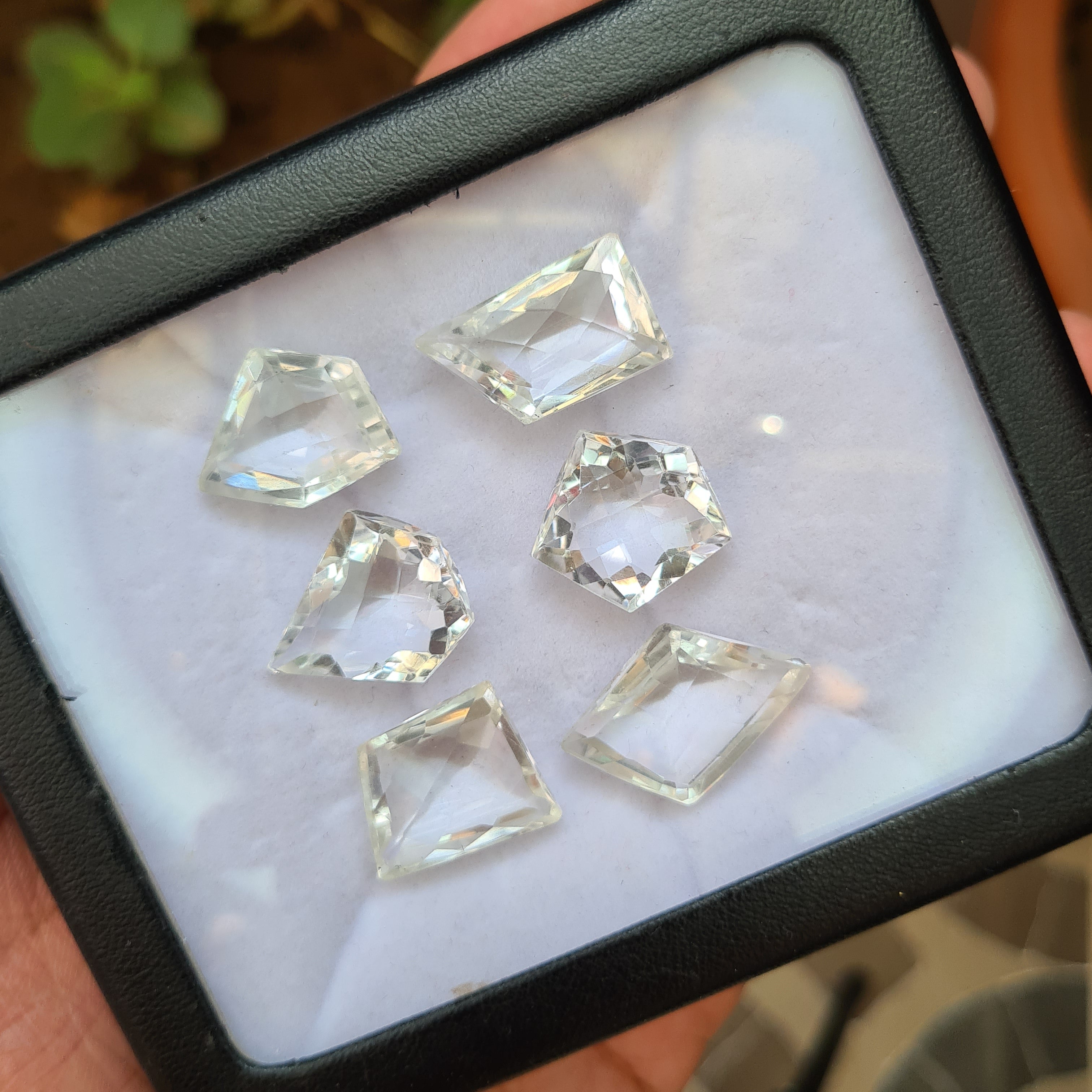 6 Pcs Natural White Topaz Faceted Gemstones | Fancy Shape, 18-26mm Size, - The LabradoriteKing