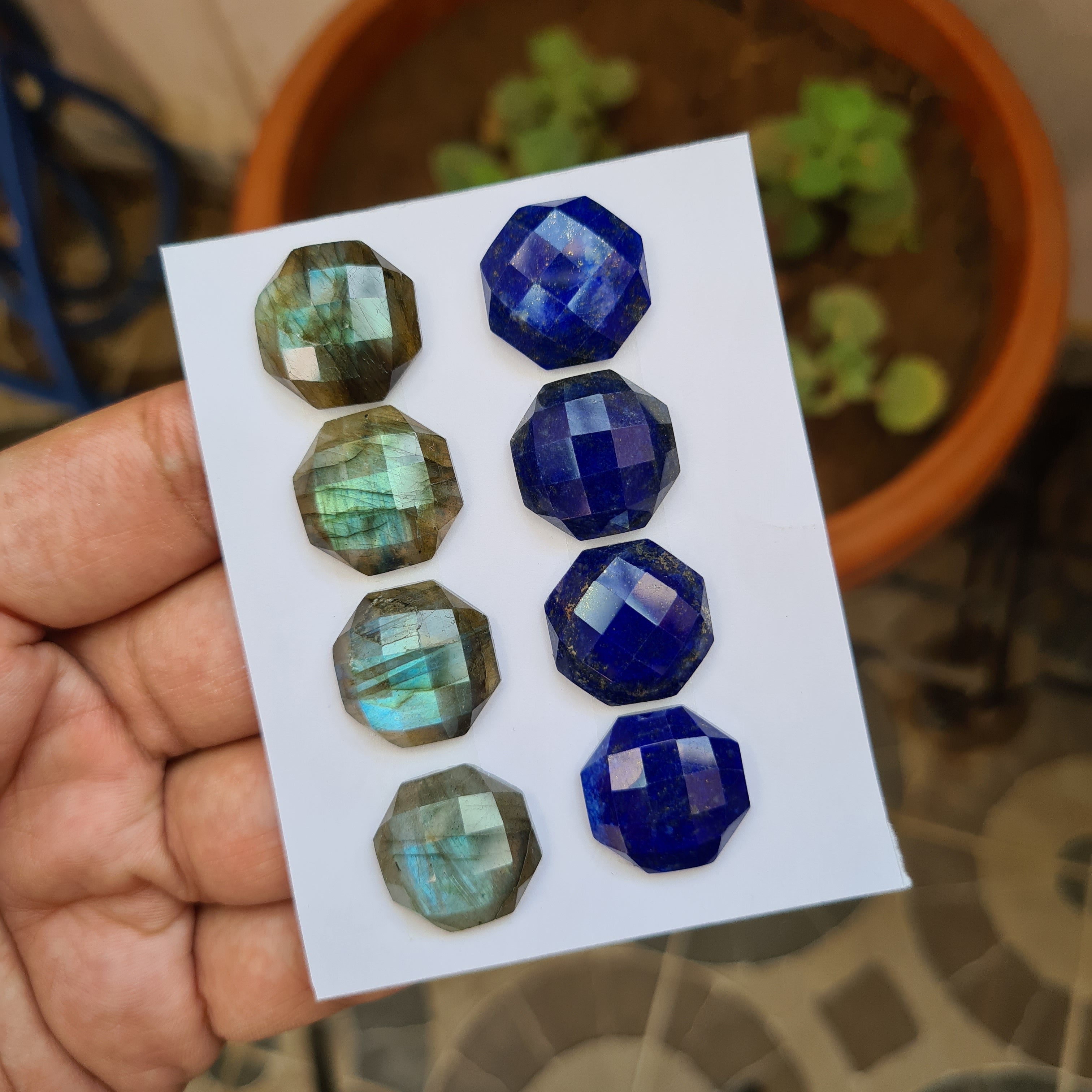 Natural Mix Rosecut Gemstones | Octagon Shape, 18mm Size, - The LabradoriteKing