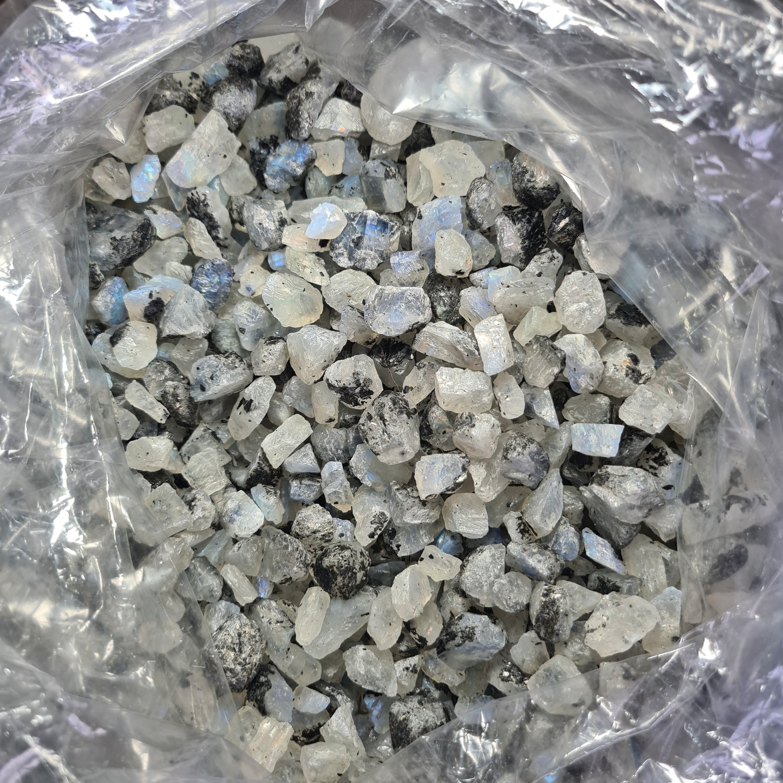 100 Pcs of High Quality Rainbow Moonstone Rough Roughs - The LabradoriteKing