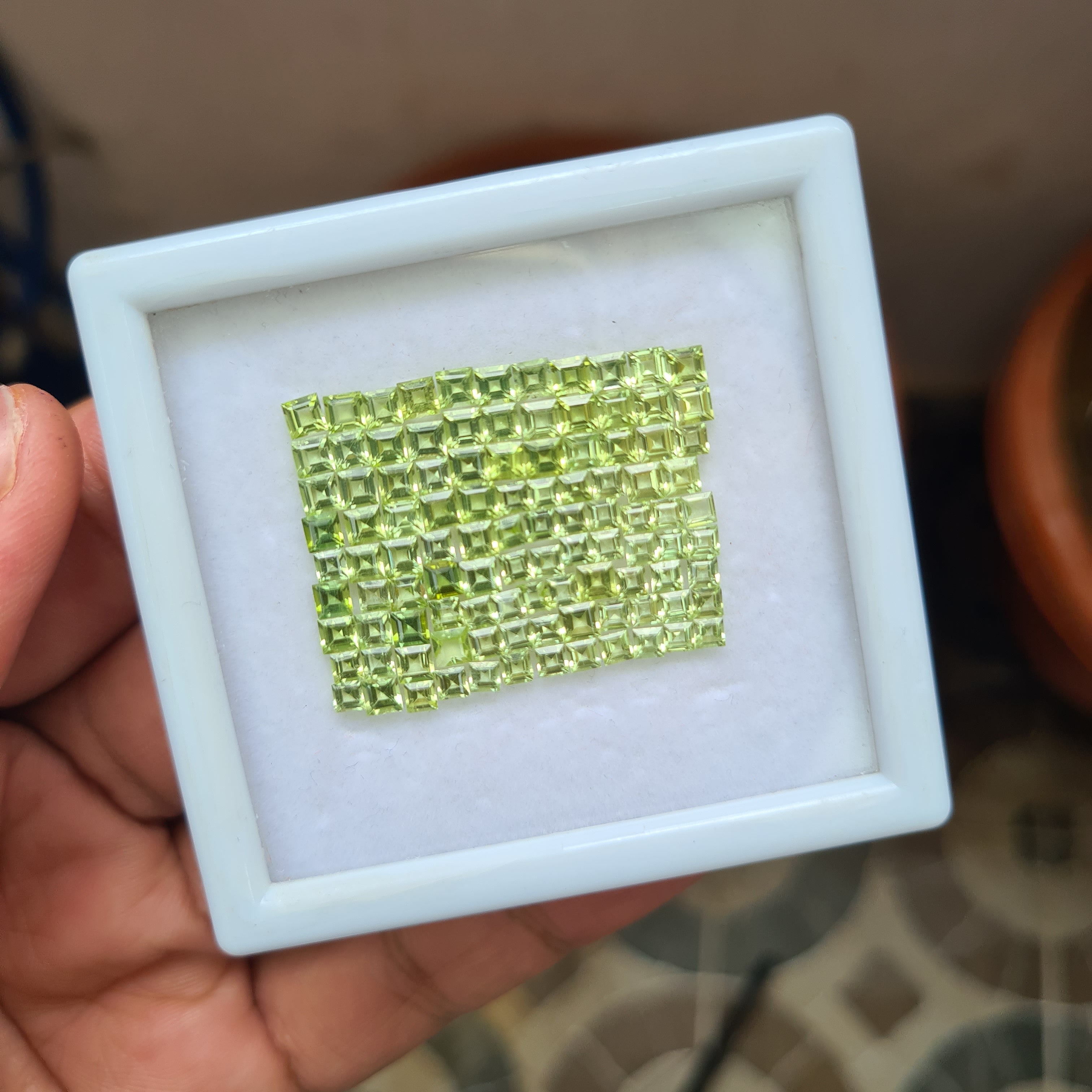 Natural Peridot 2-3mm TOP Quality Wholesale Lot 13Cts Shape: Square - The LabradoriteKing