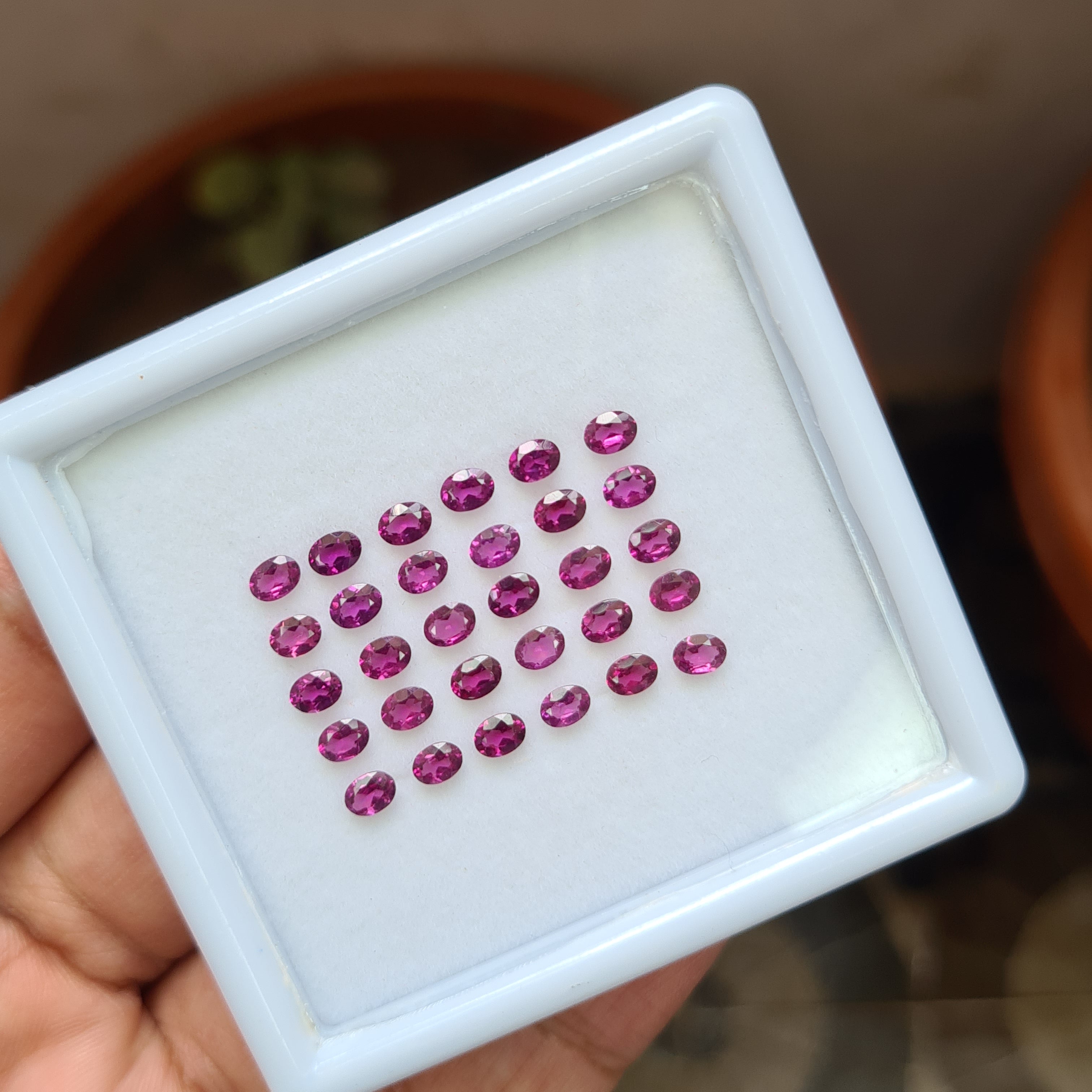 Natural Rhodolite Pink Garnet Cut Faceted Gemstone Shape: Oval - The LabradoriteKing