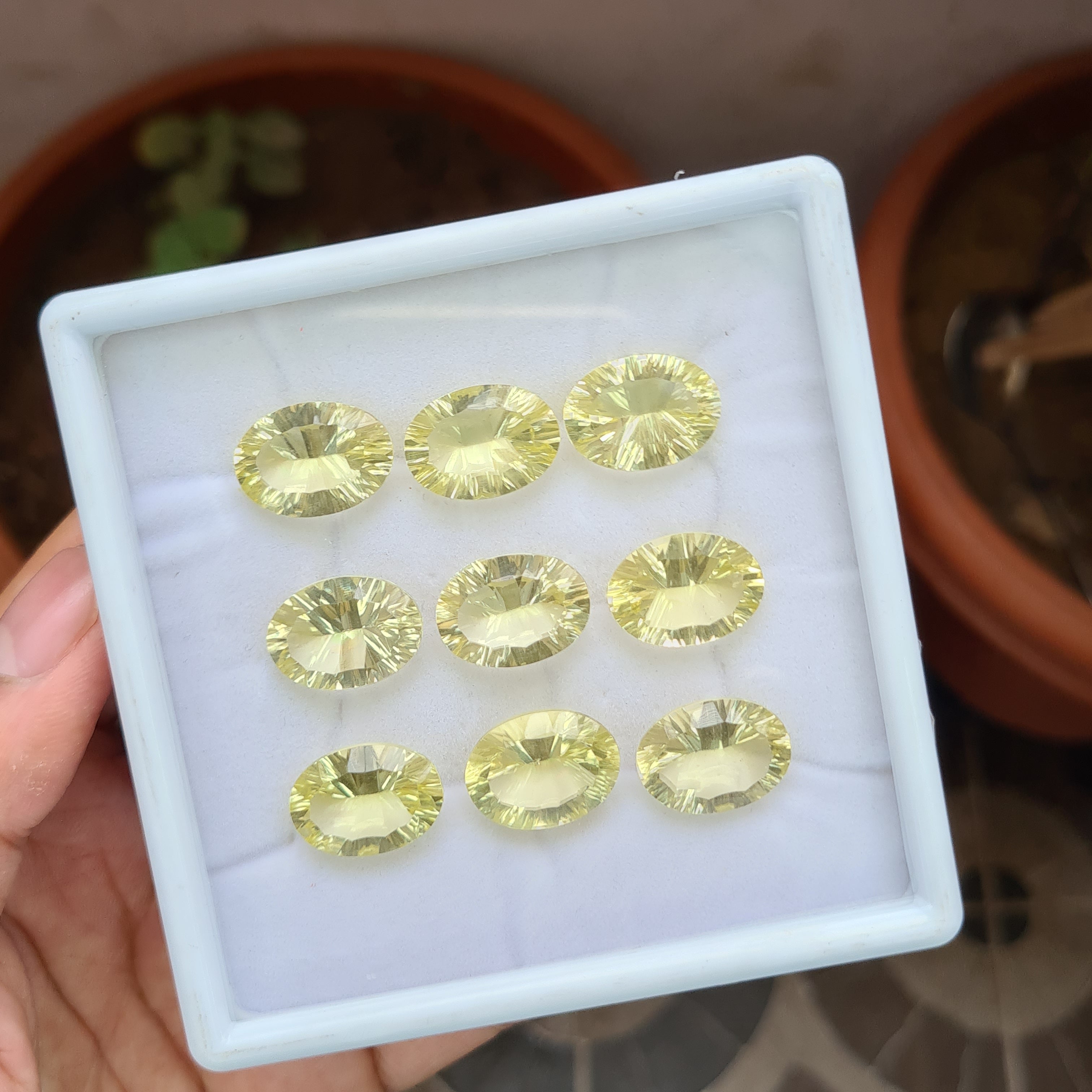 9 Pcs Natural Lemon Quartz Faceted Gemstone 18mm Oval Shape - The LabradoriteKing