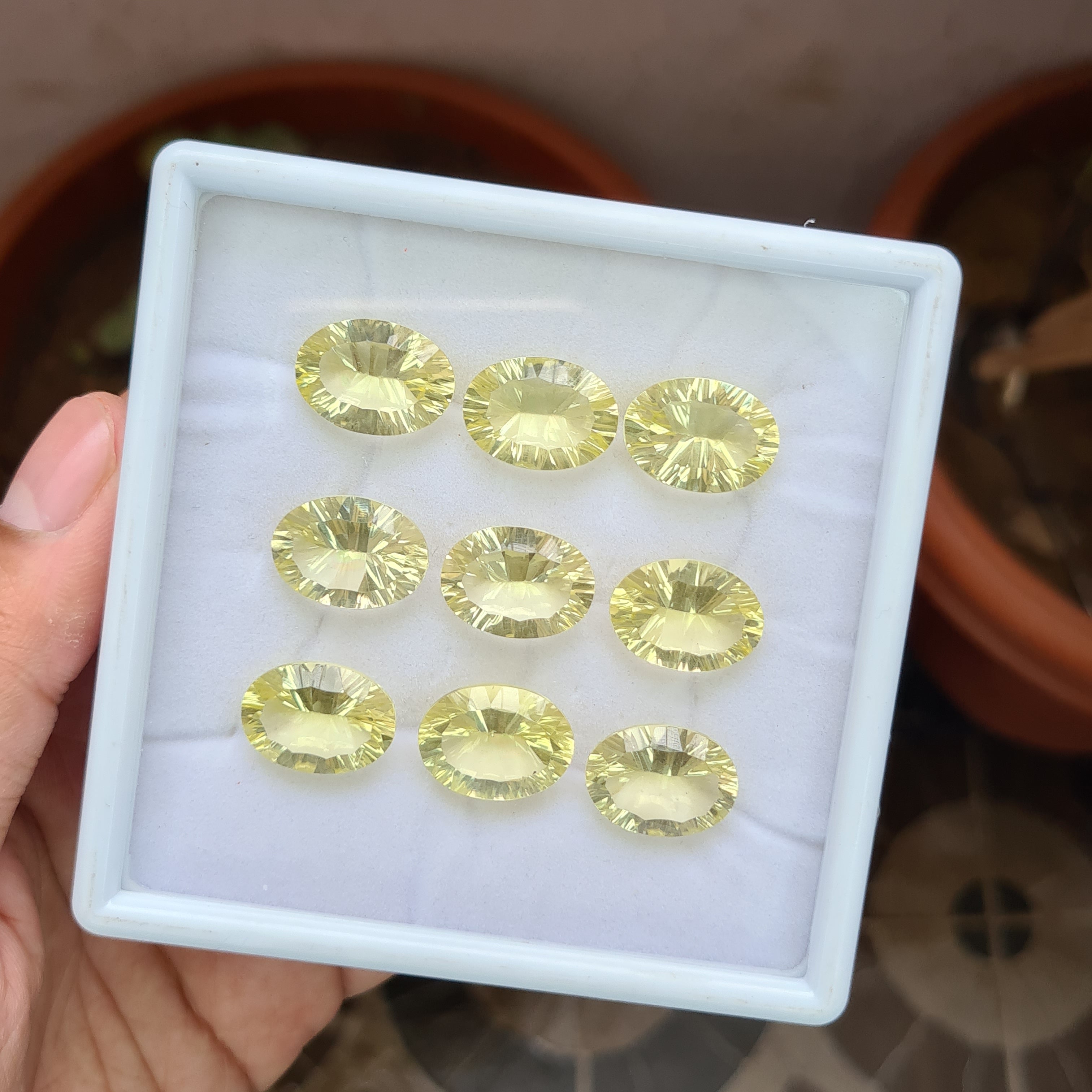 9 Pcs Natural Lemon Quartz Faceted Gemstone 18mm Oval Shape - The LabradoriteKing