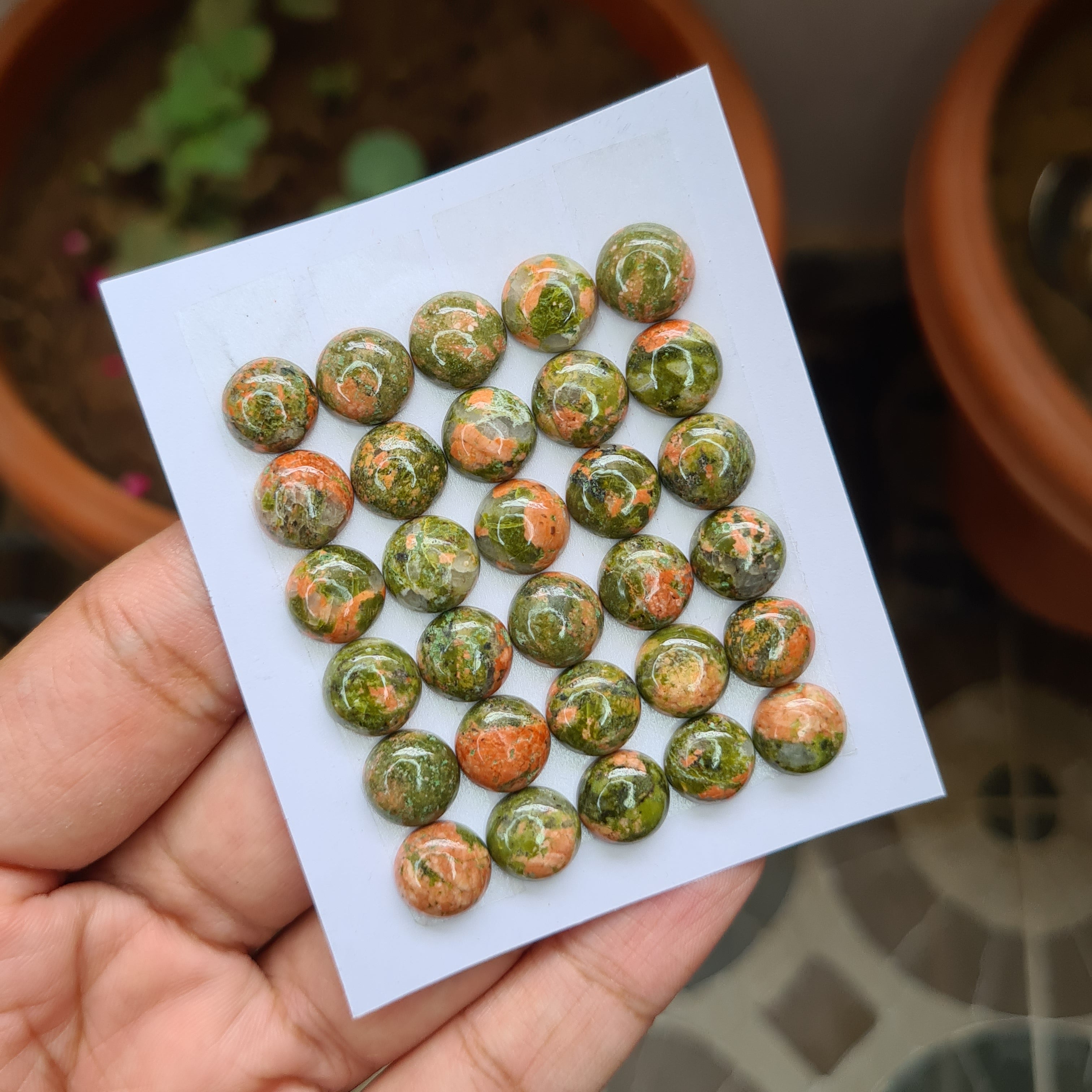 30 Pcs Natural Jasper Cabochon Gemstones | Round Shape, 10mm Size, - The LabradoriteKing